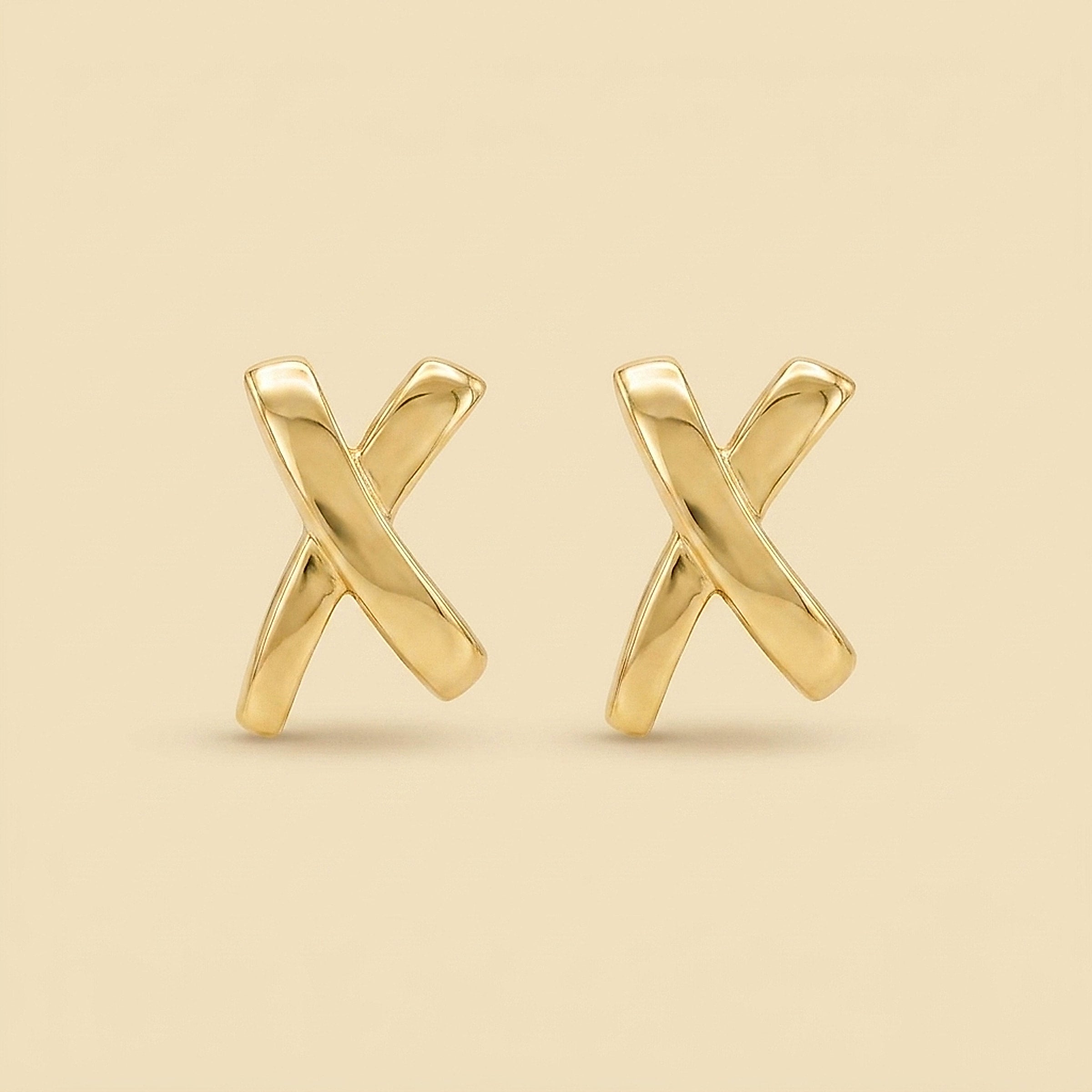 Tiffany & Co. 18K Yellow Gold Paloma Picasso "X" Earrings, 1984