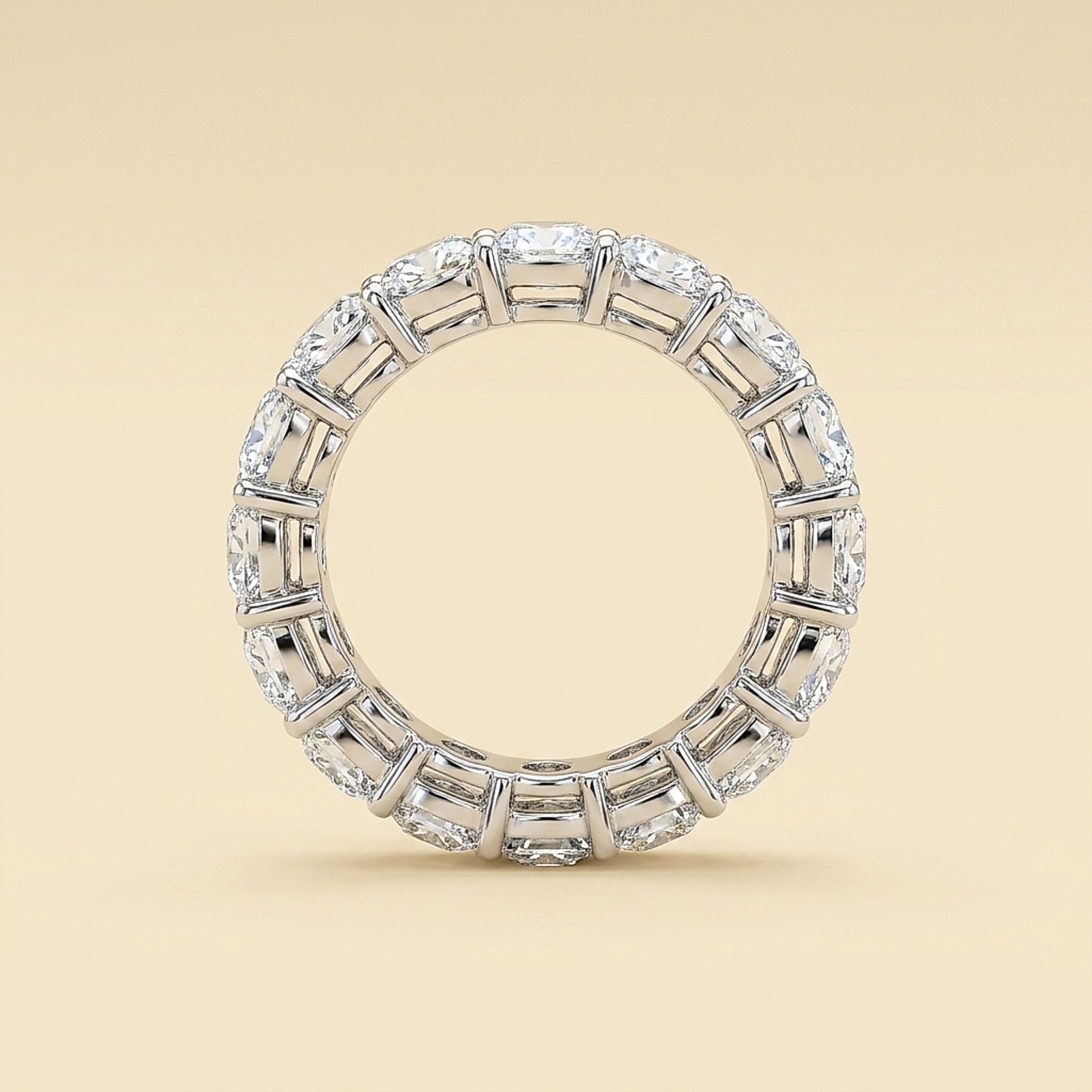 Platinum Cushion Cut Diamond Eternity Band