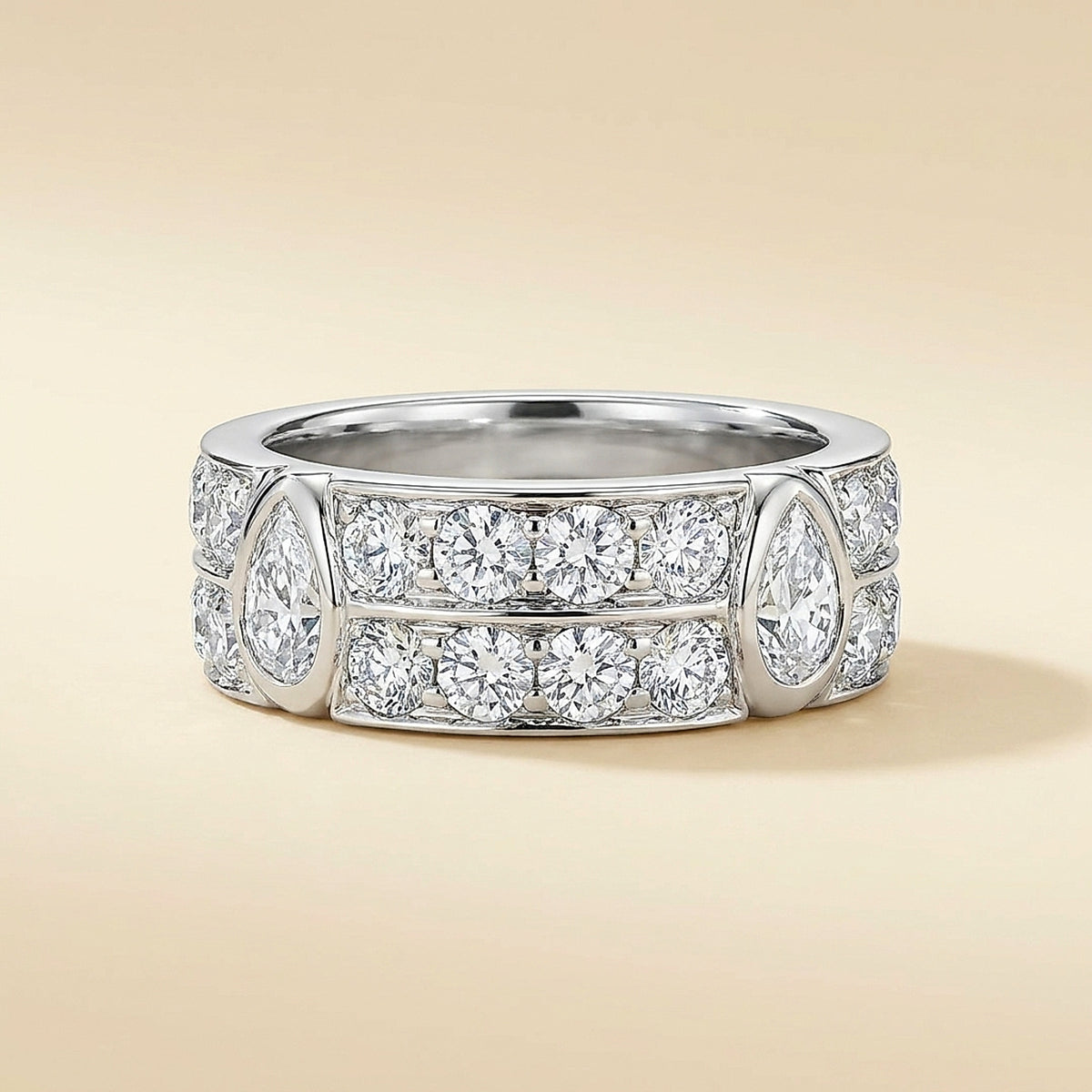Platinum Double-Row Diamond Eternity Band
