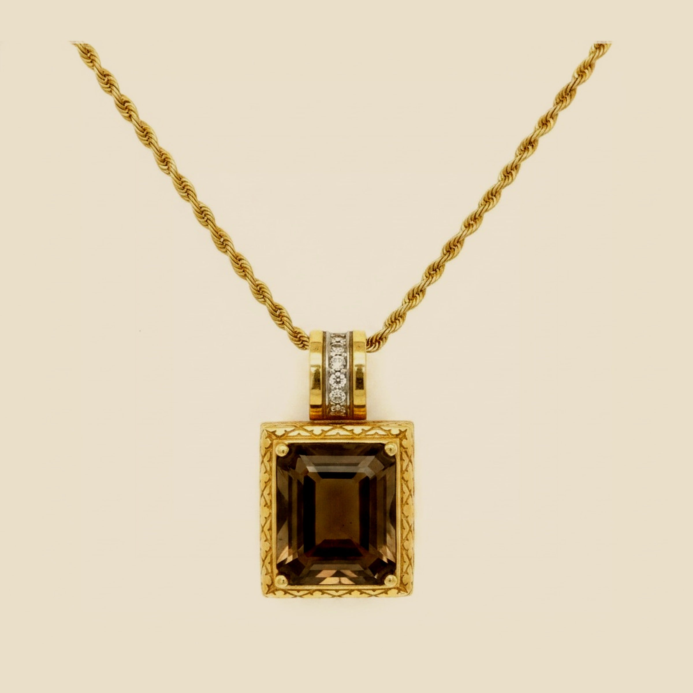 Smokey Topaz & Diamond Pendant – Empire Diamond