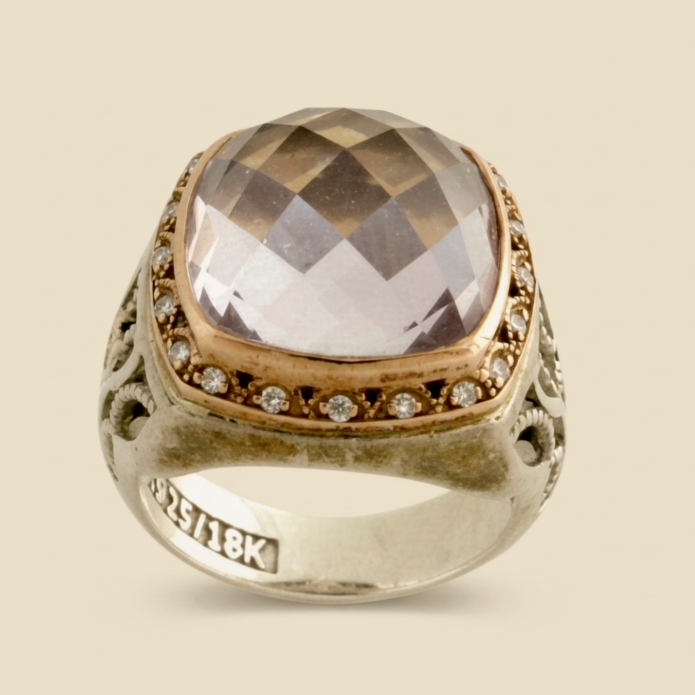 Tacori 18K Rose Gold and Sterling Silver Ring – Empire Diamond