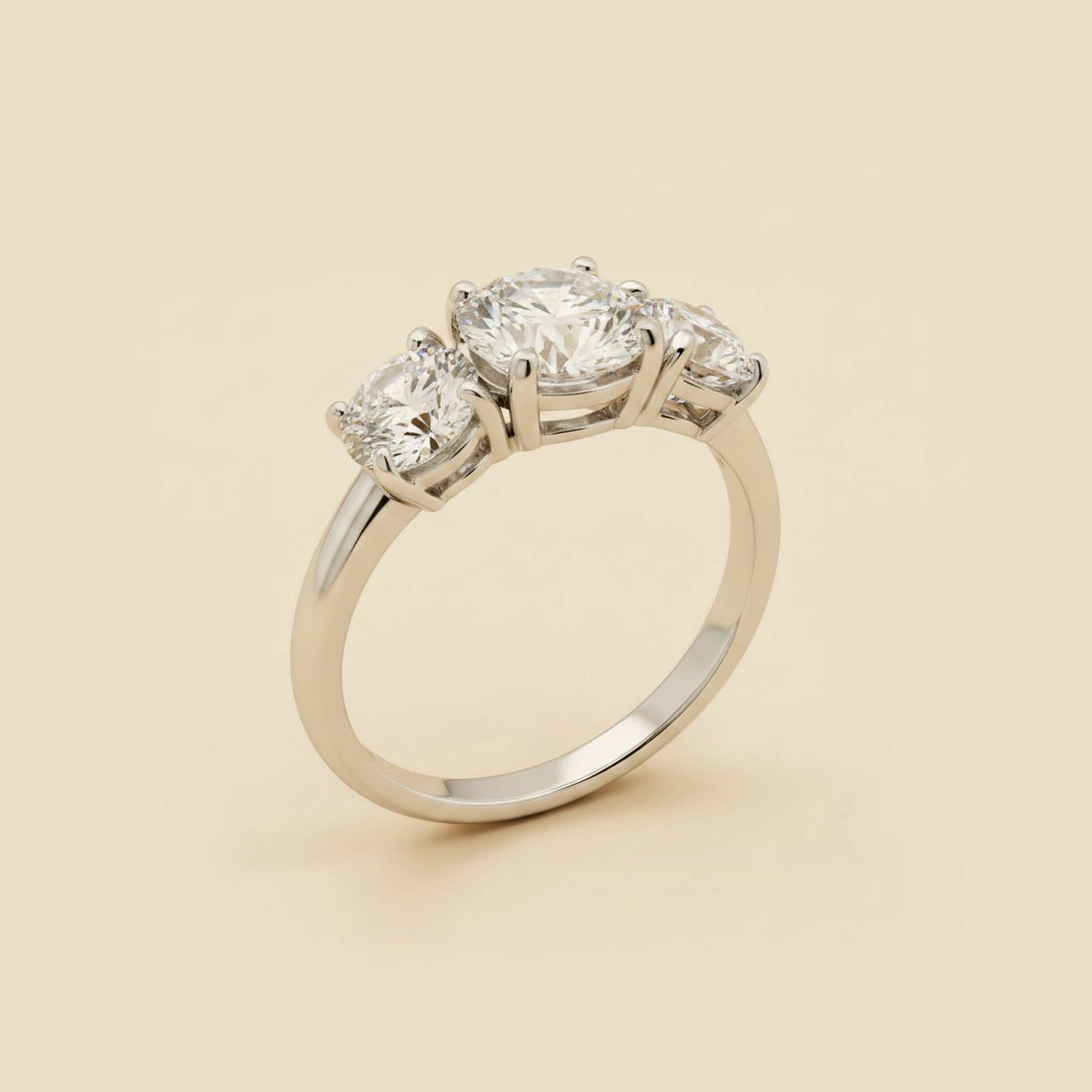 Three Stone Diamond Engagement Ring 1.02cts.