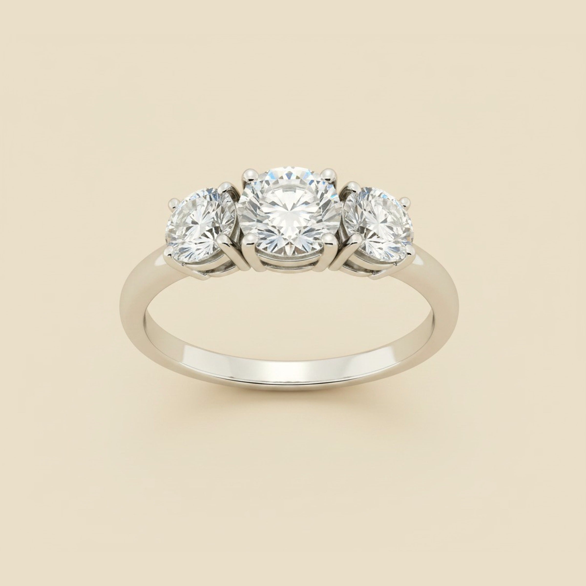 Three Stone Diamond Engagement Ring 1.02cts.