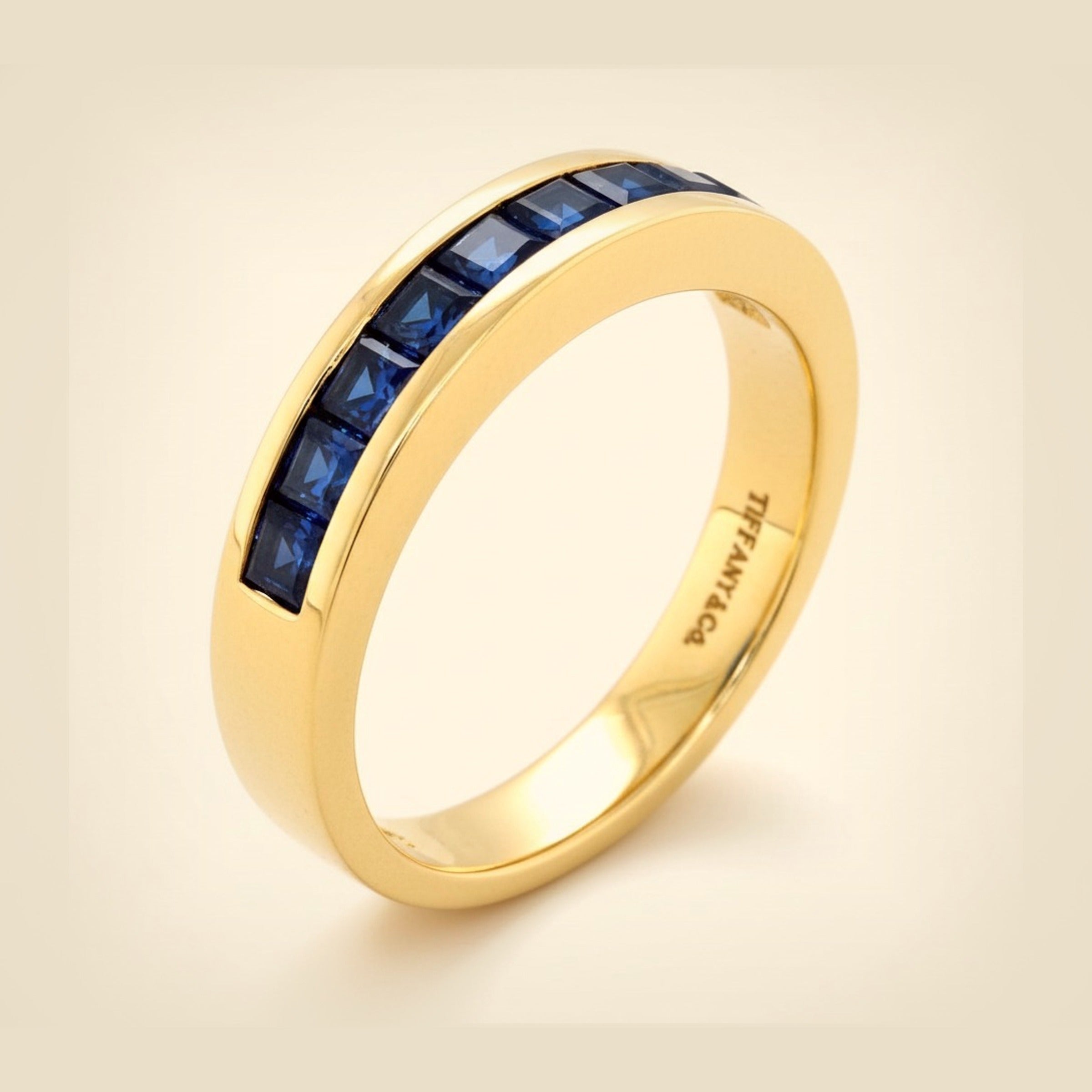 Tiffany & Co. 18k Yellow Gold Sapphire Band