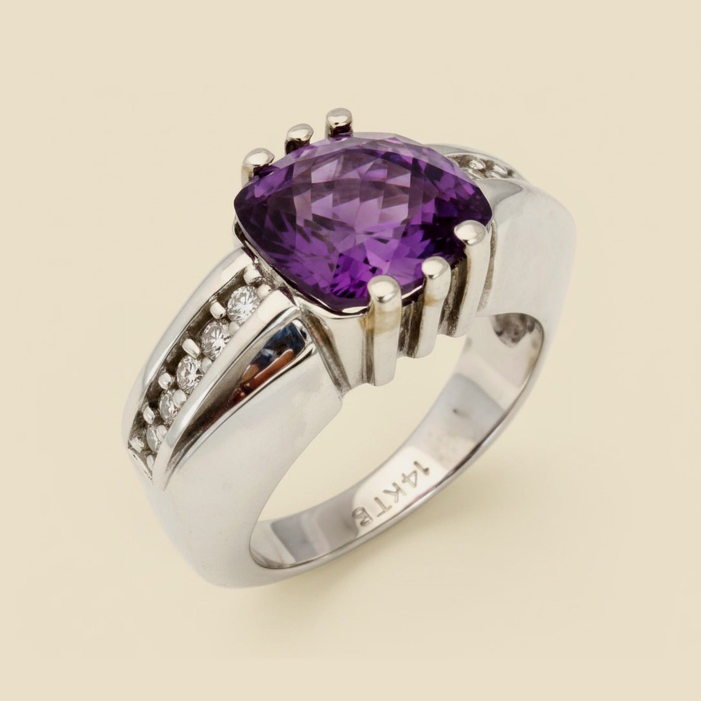 Two Tone Amethyst & Diamond Ring – Empire Diamond