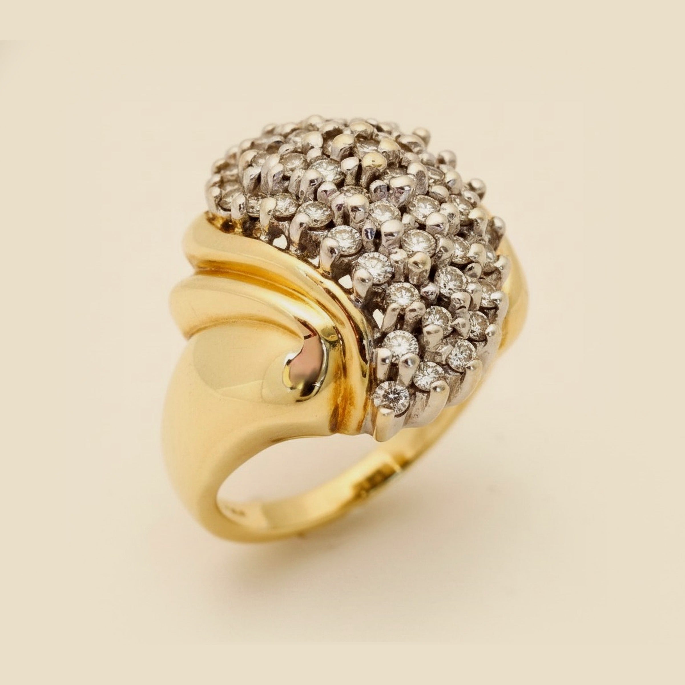 Two Tone Diamond Cluster Ring – Empire Diamond