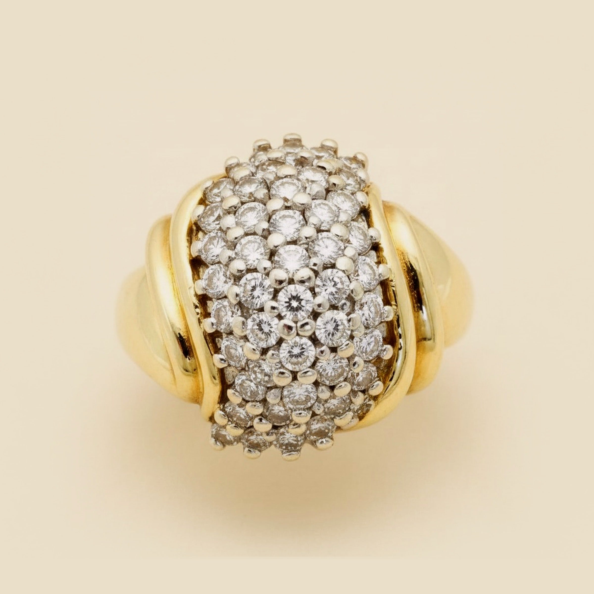 Two Tone Diamond Cluster Ring – Empire Diamond – view 2