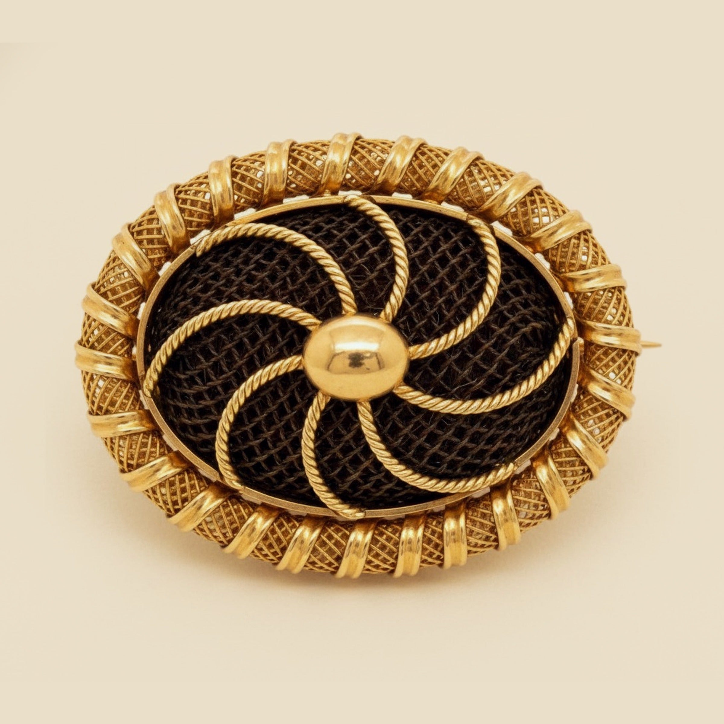 Victorian 9k Rose Gold Mourning Pin