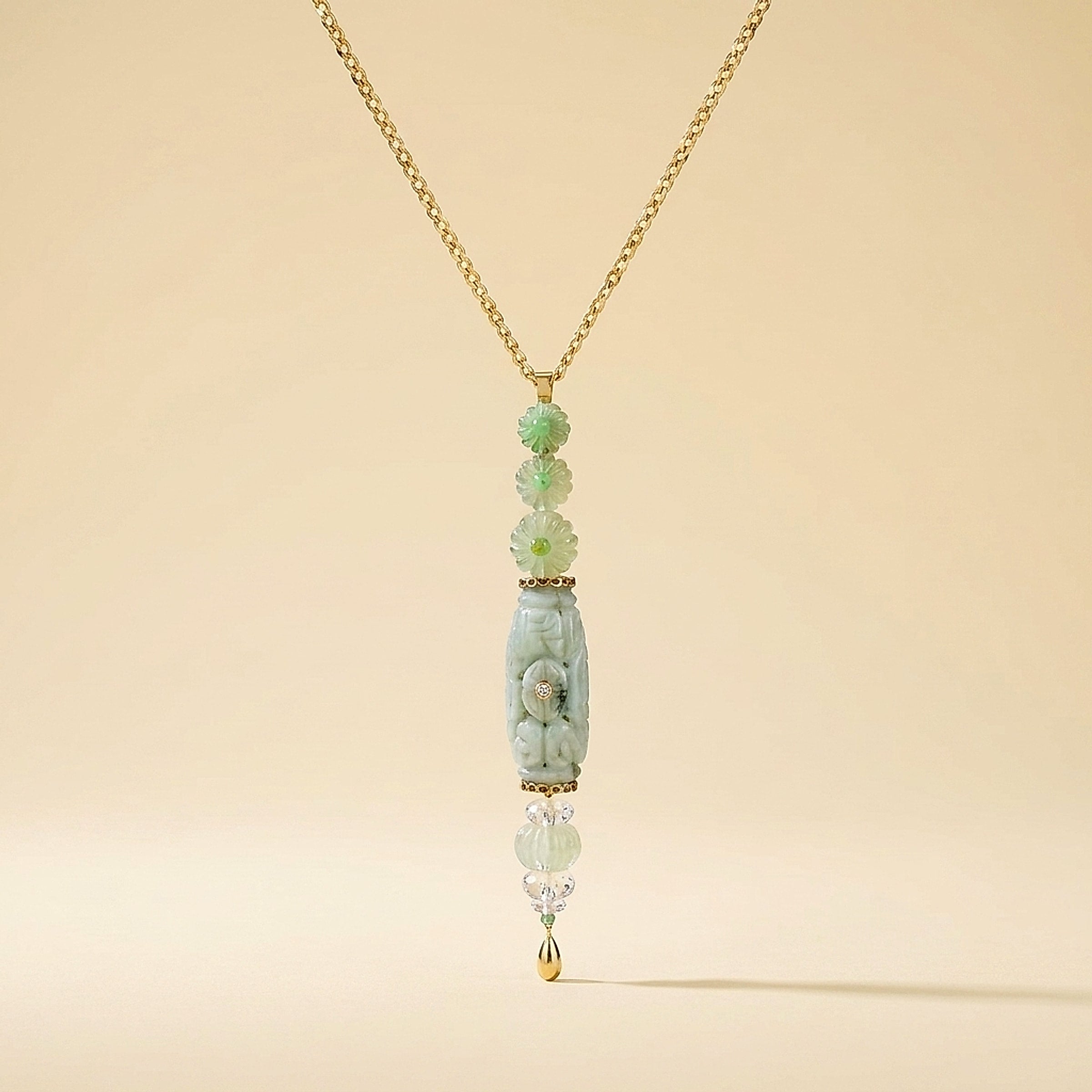Yellow Gold Topiary Pendant Necklace