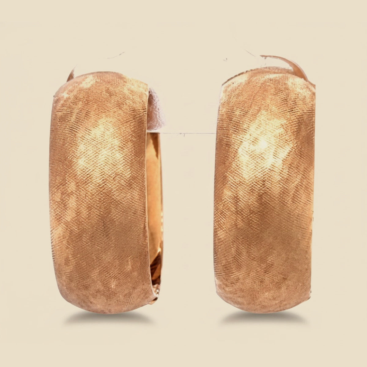 Florentine & Glossy Finish Hinged Tension Hoop Earrings