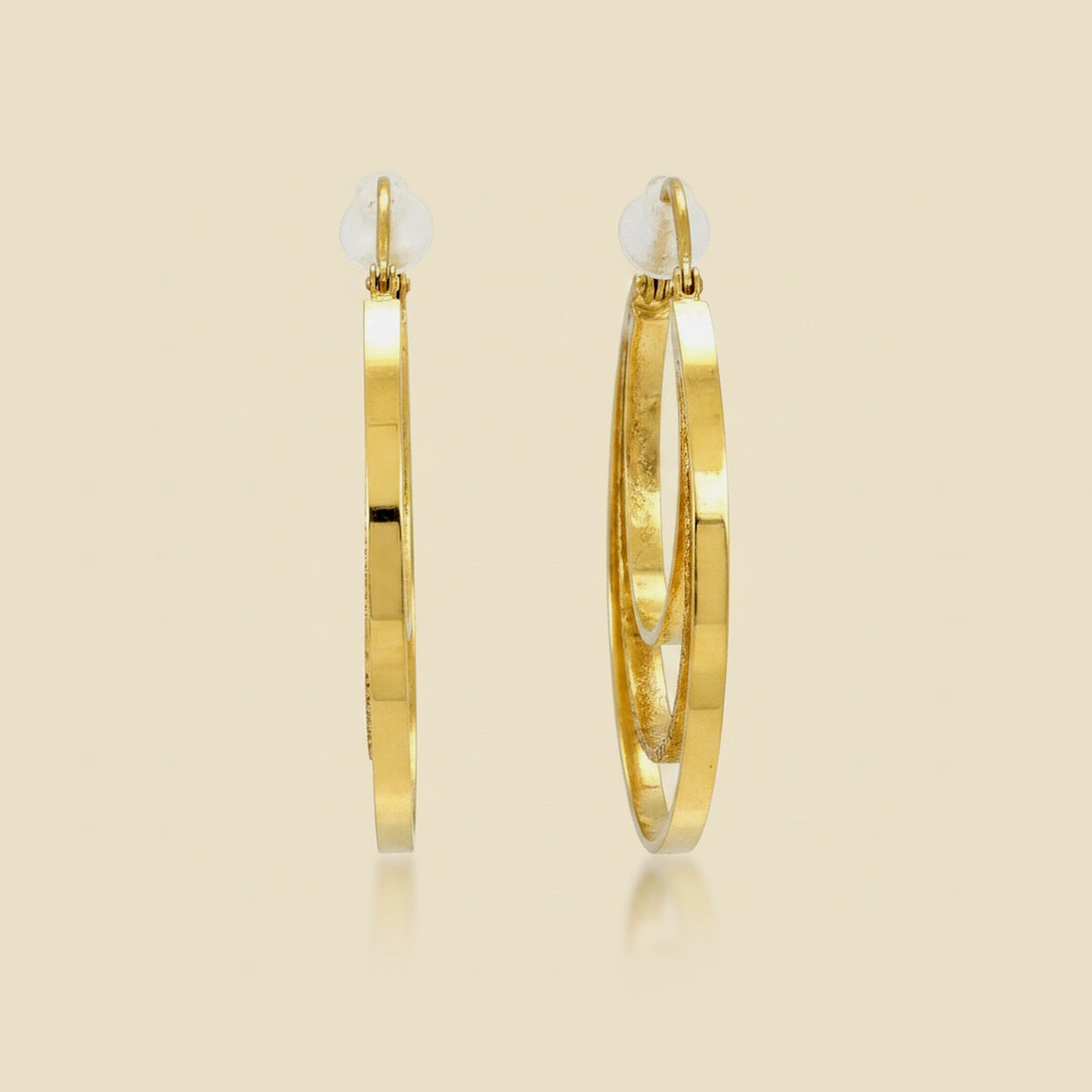 18K Yellow Gold Graduated Circle Earrings