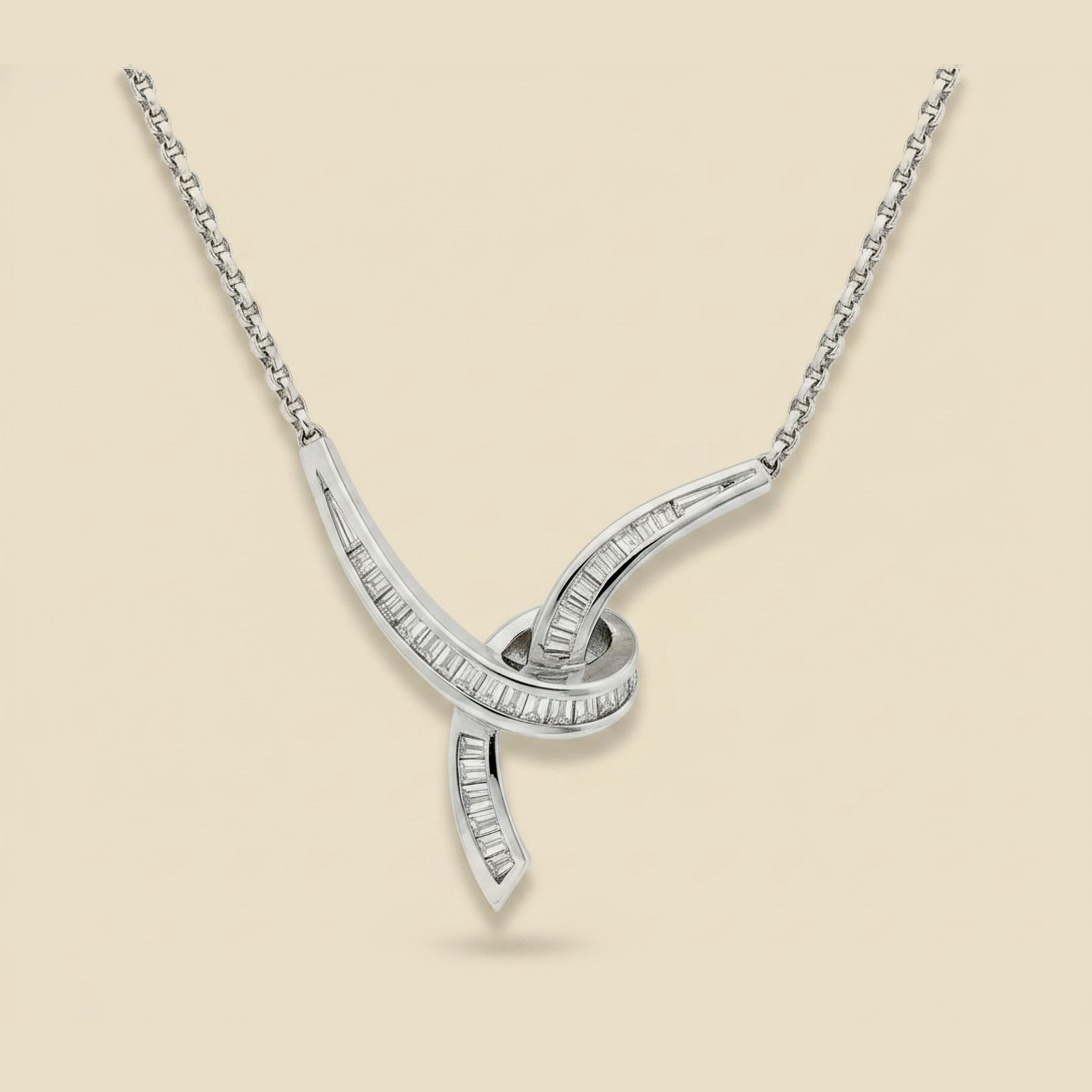 White Gold Channel Set Diamond Necklace – Empire Diamond