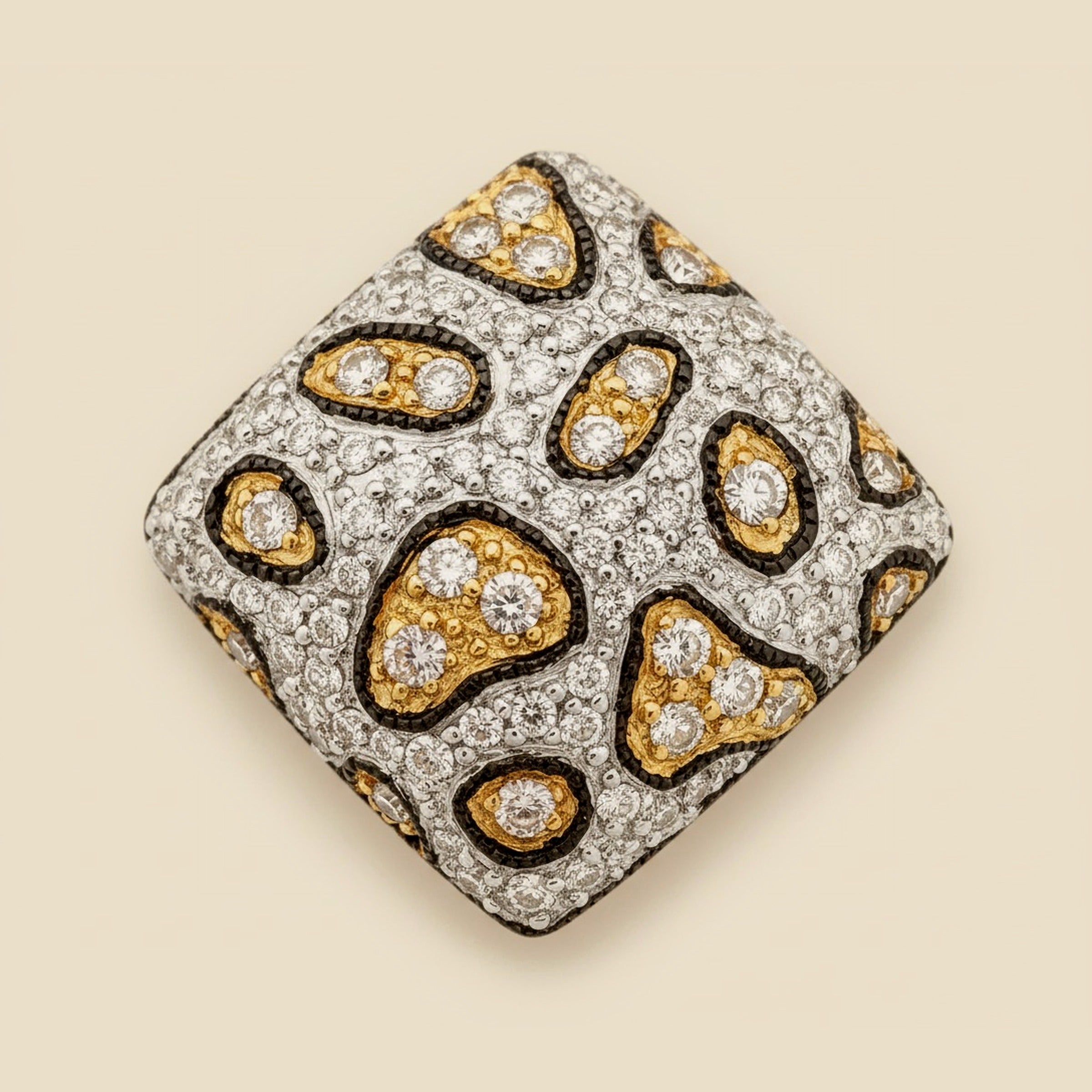 White Gold Diamond and Black Enamel Pendant – Empire Diamond