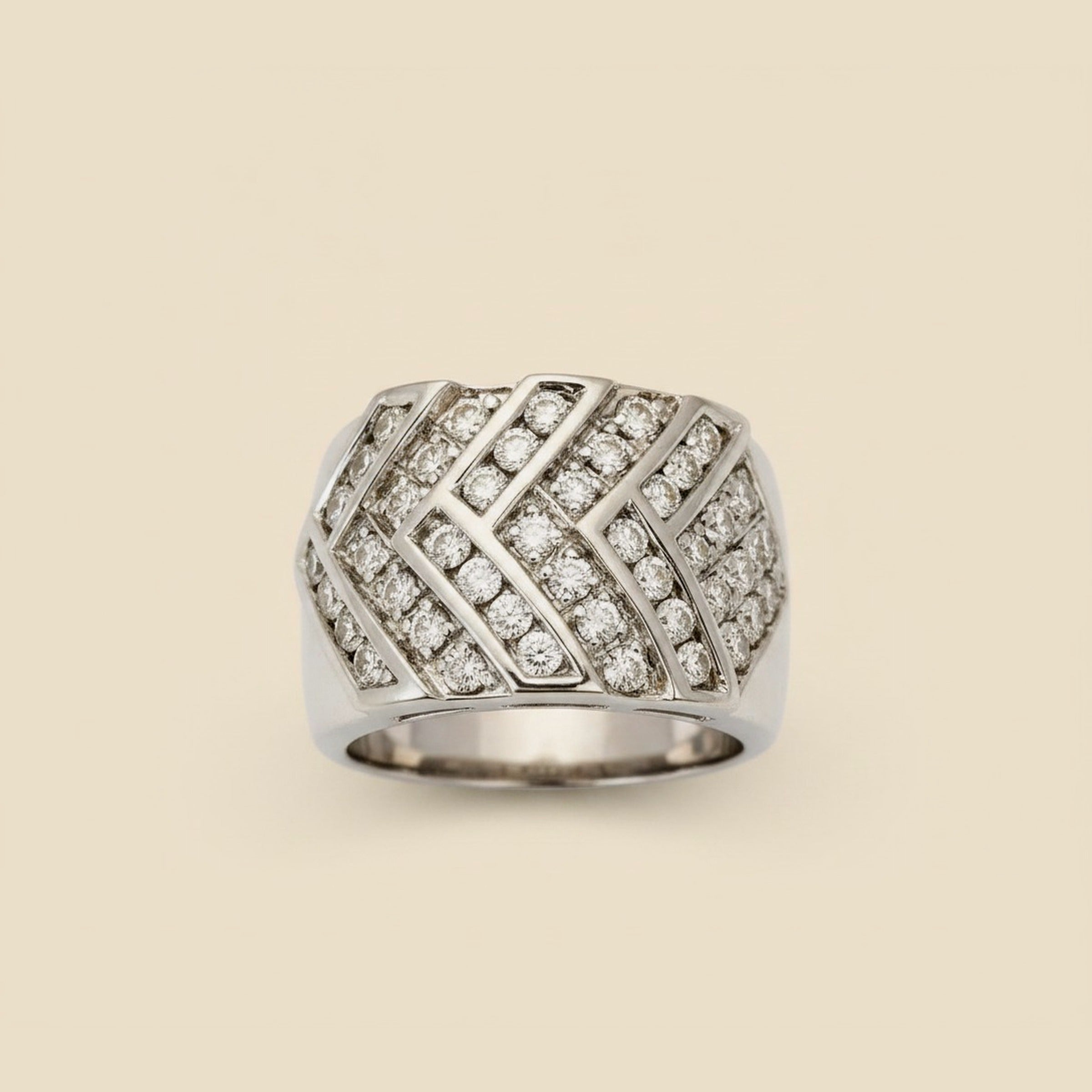 White Gold Diamond Chevron Ring – Empire Diamond – view 2