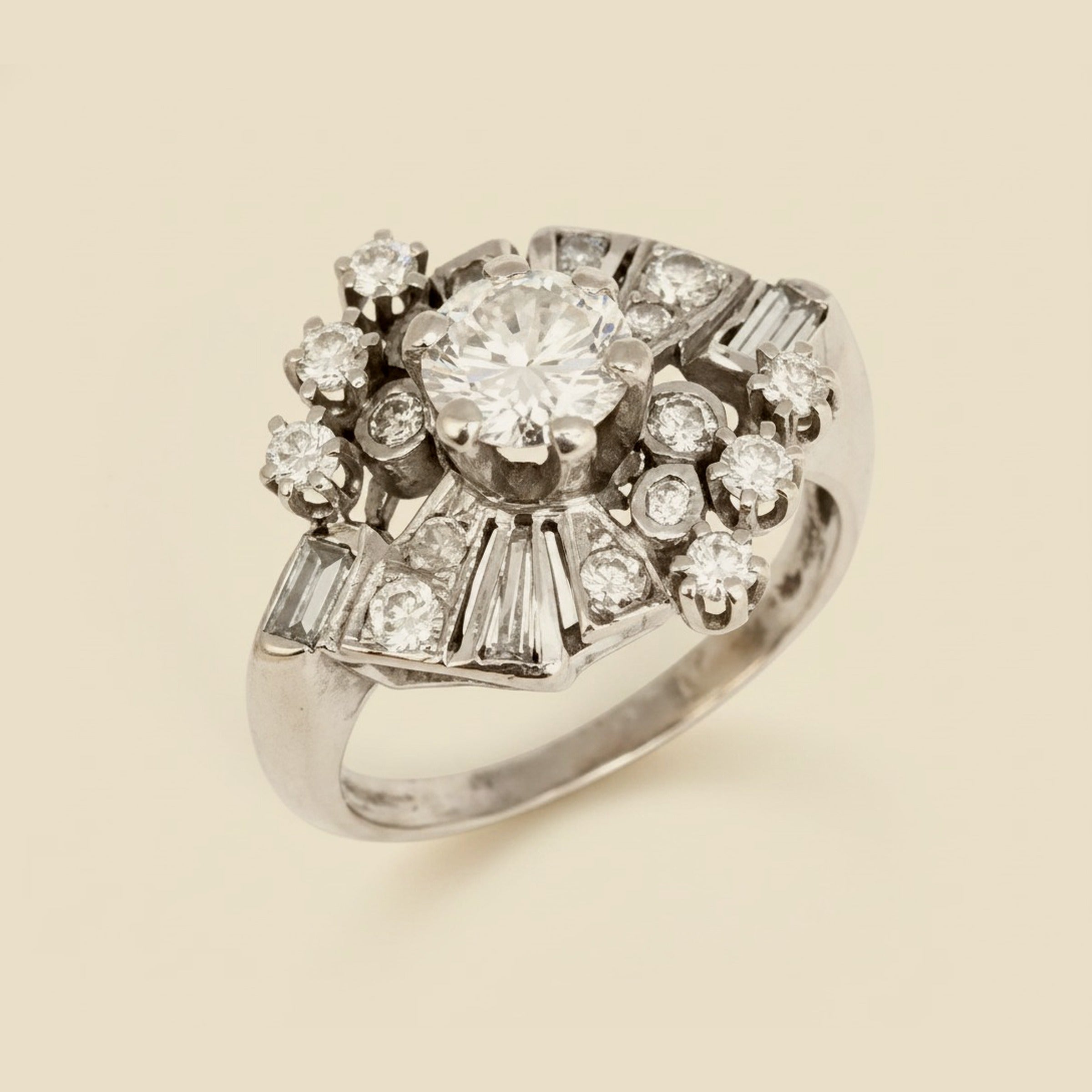 White Gold Diamond Cocktail Ring