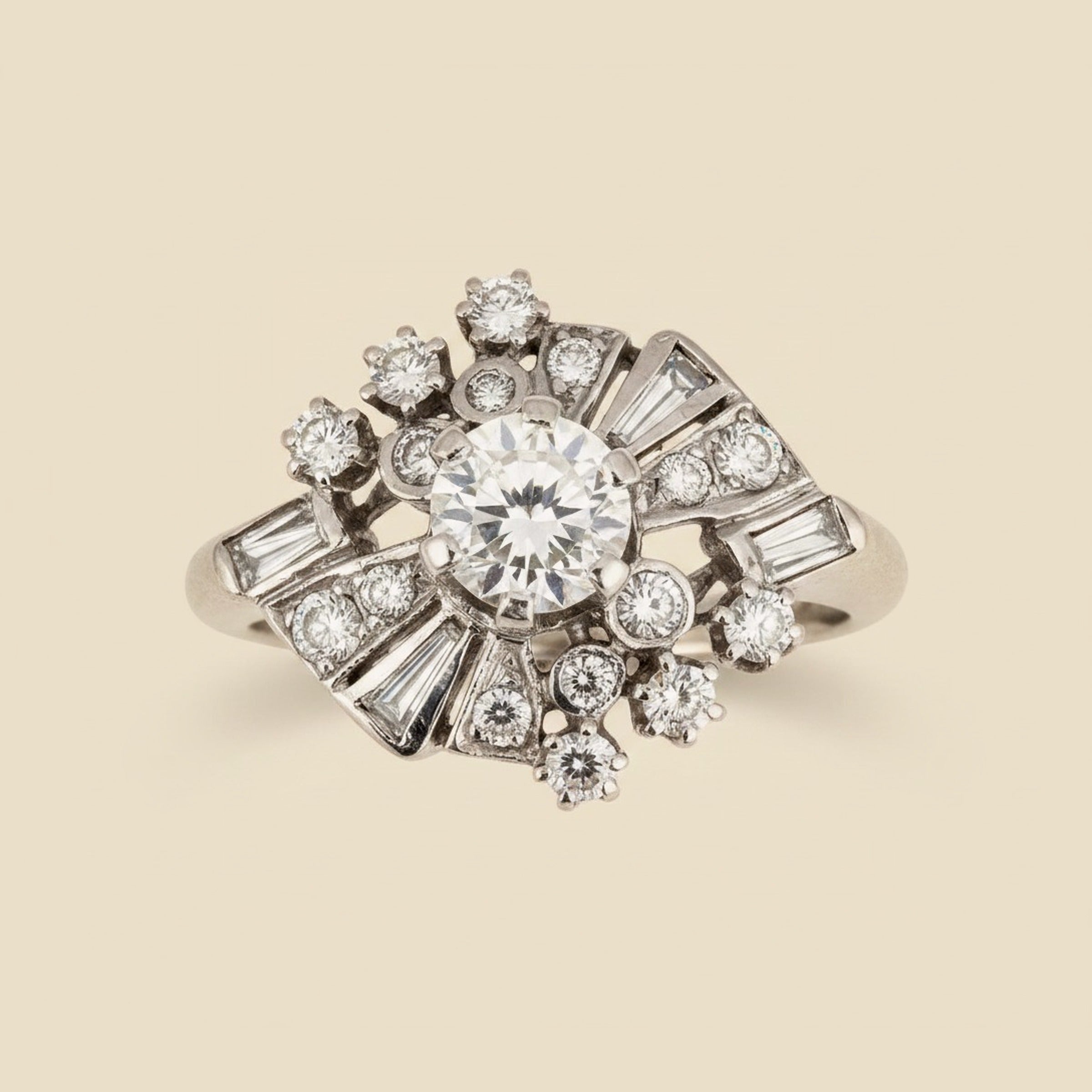 White Gold Diamond Cocktail Ring