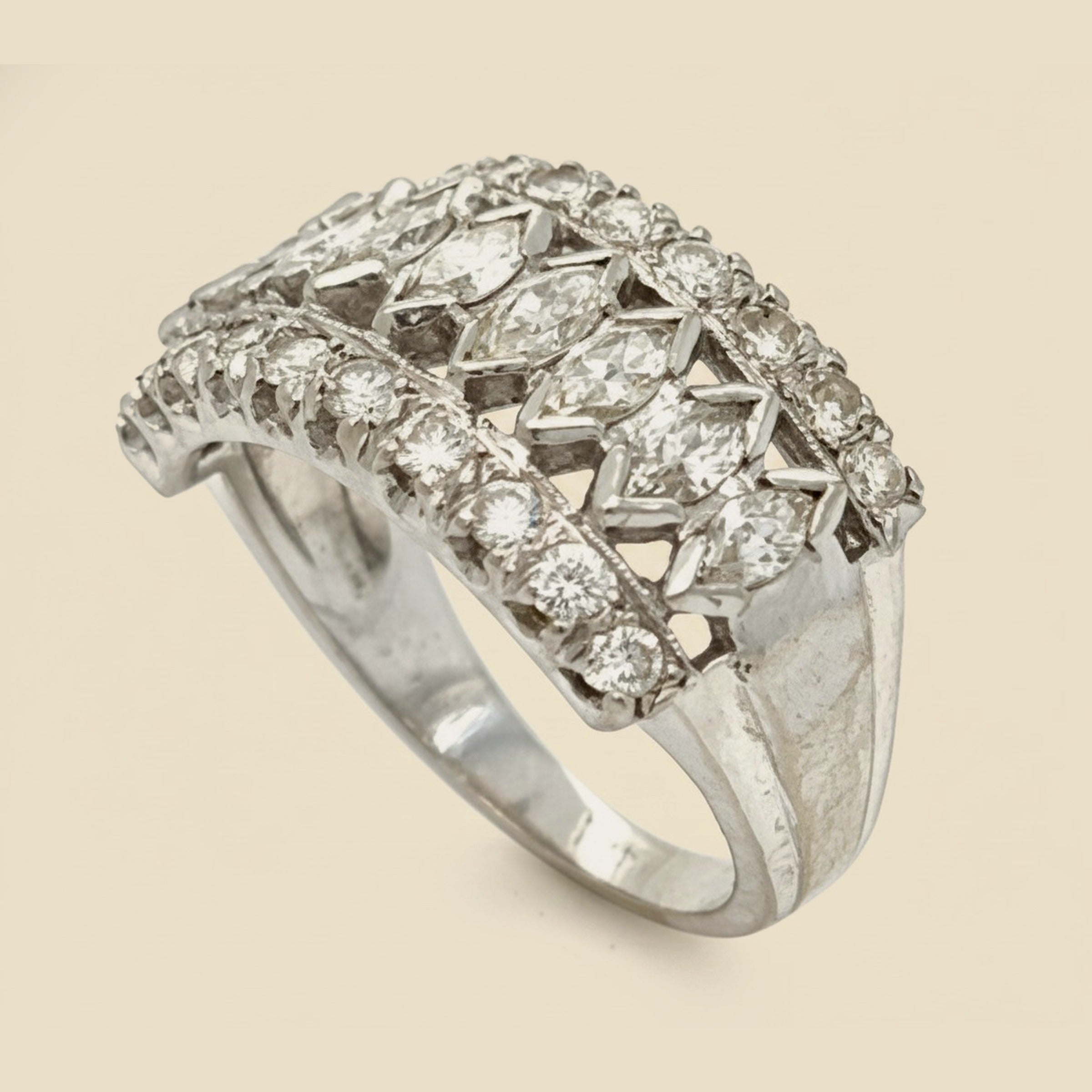 White Gold Diamond Cocktail Ring