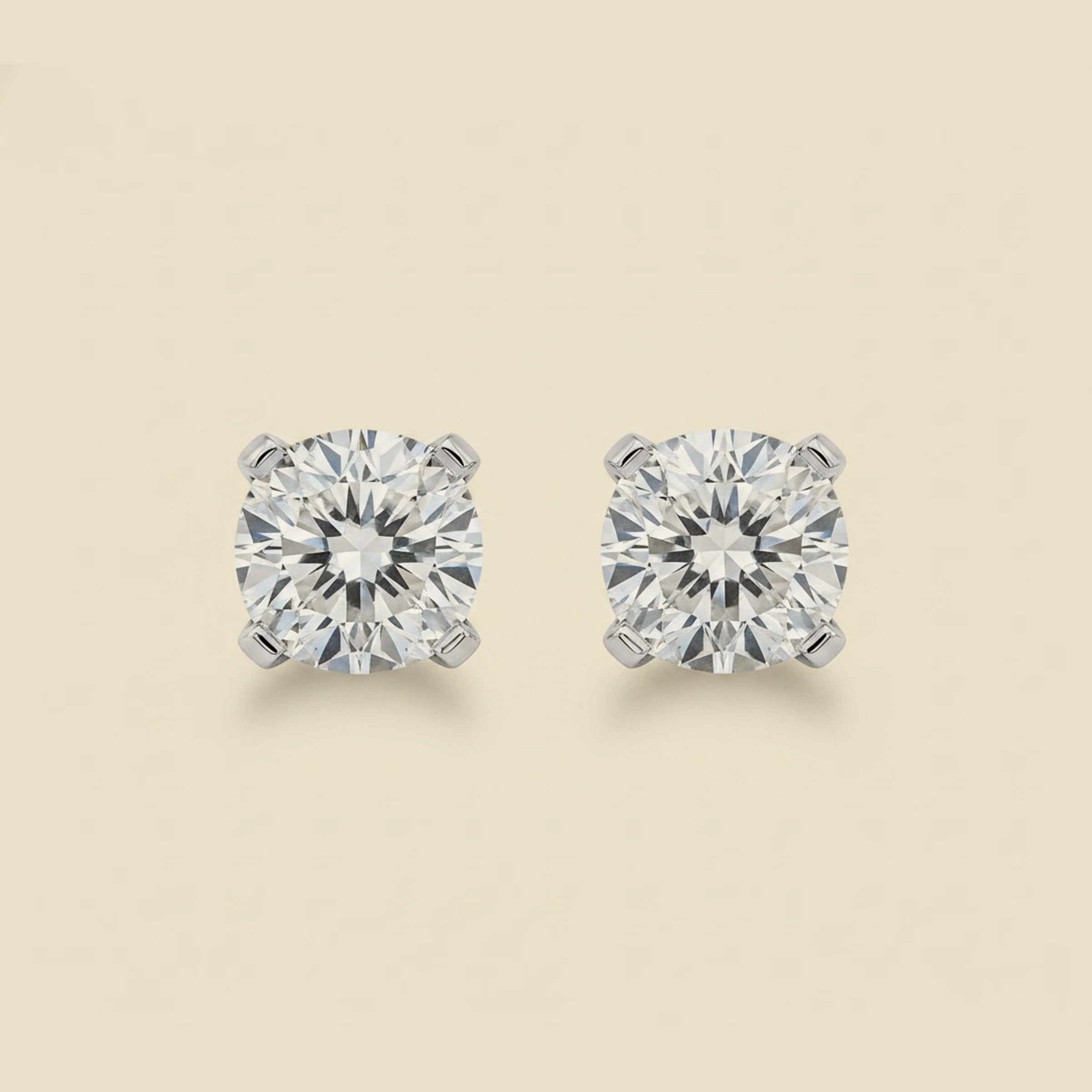 White Gold Diamond Ear Studs 1.00cts.