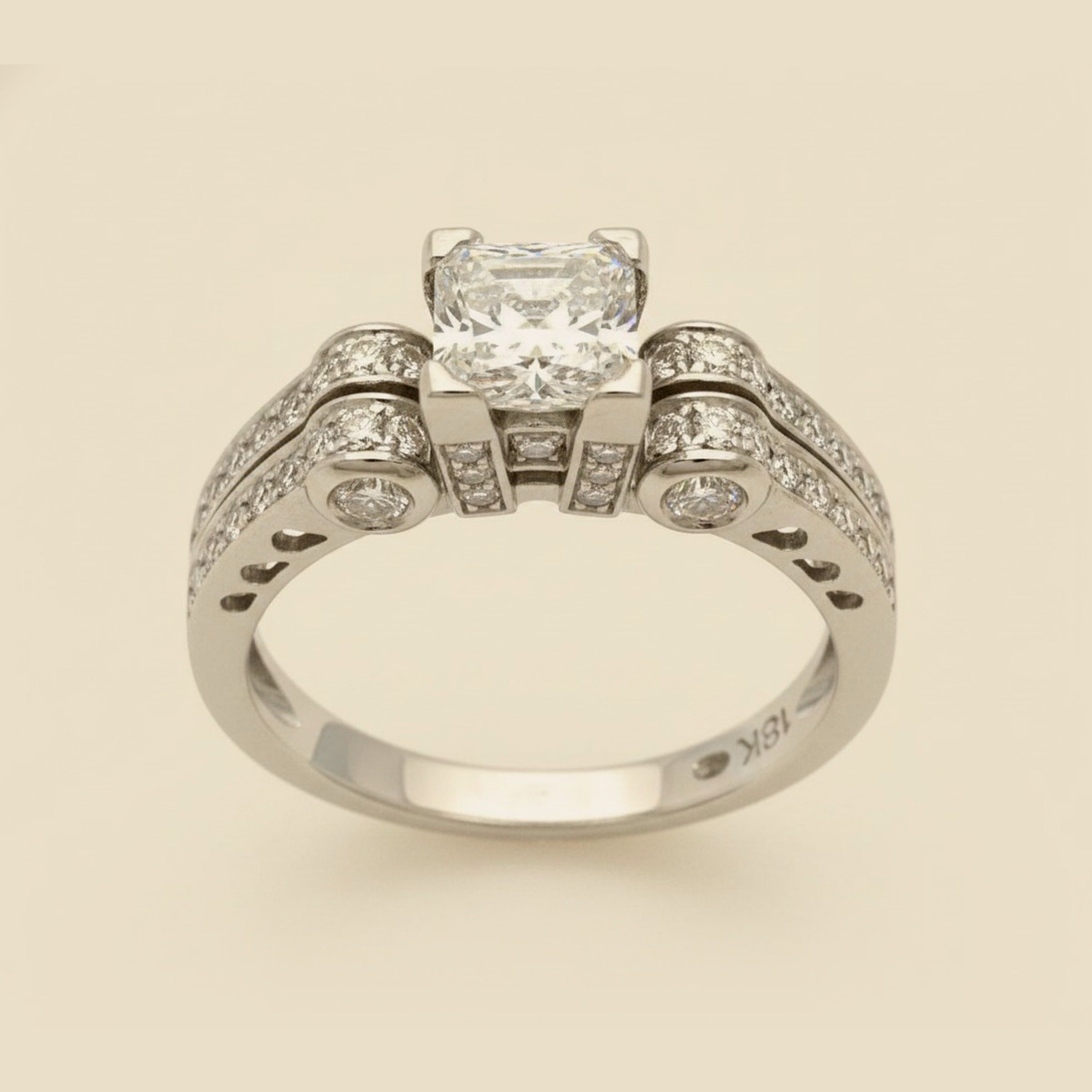 White Gold Diamond Engagement Ring with Princess Cut – Empire Diamond – view 2
