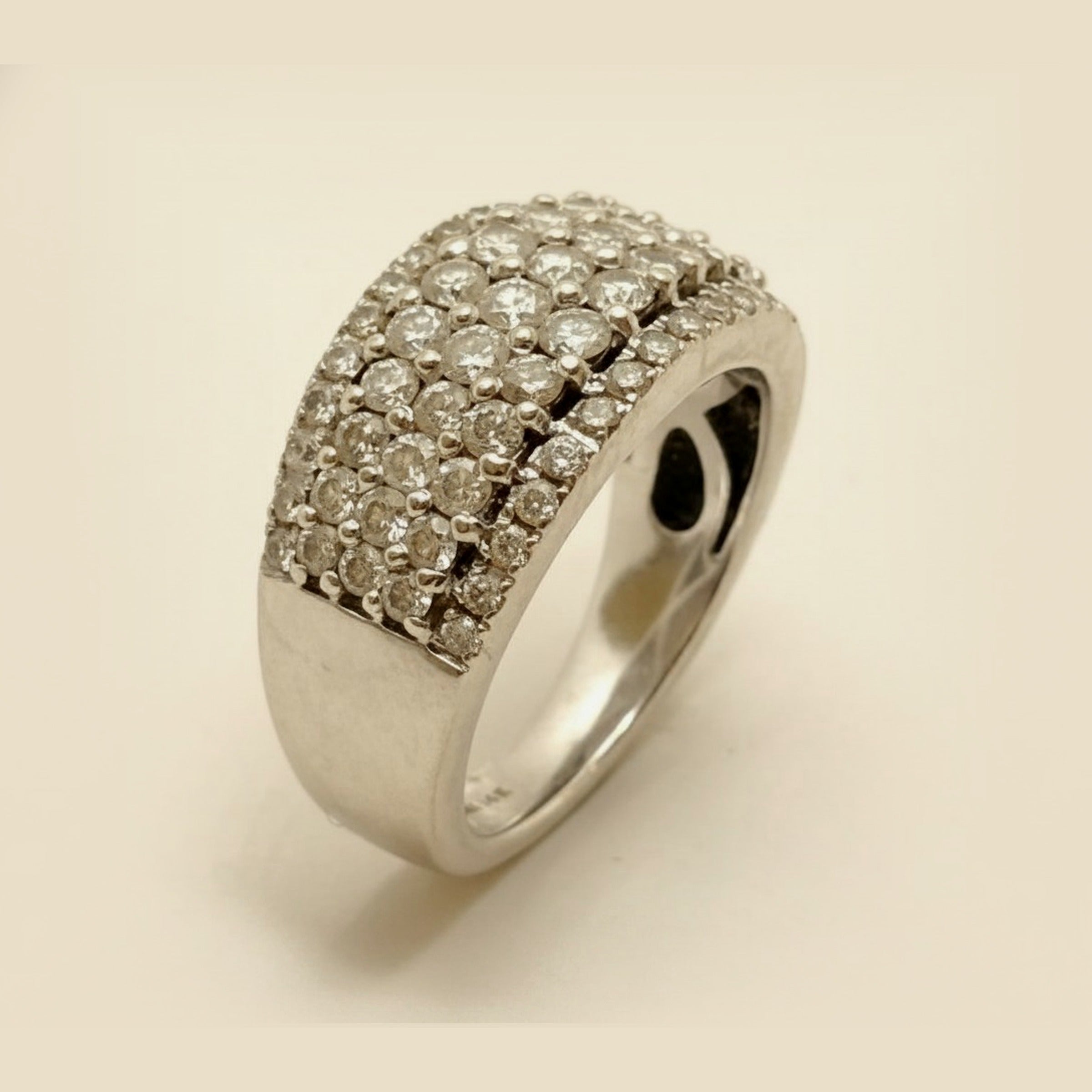White Gold Diamond Half Round Wide Band – Empire Diamond