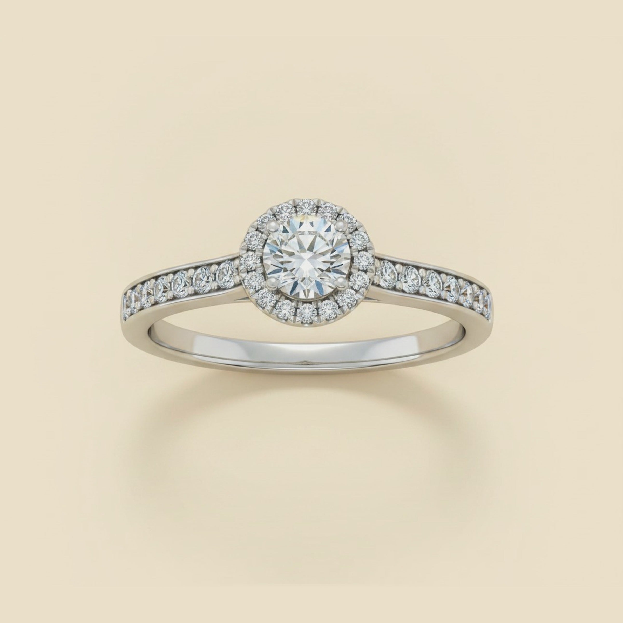 White Gold Diamond Halo Engagement Ring – Empire Diamond – view 2