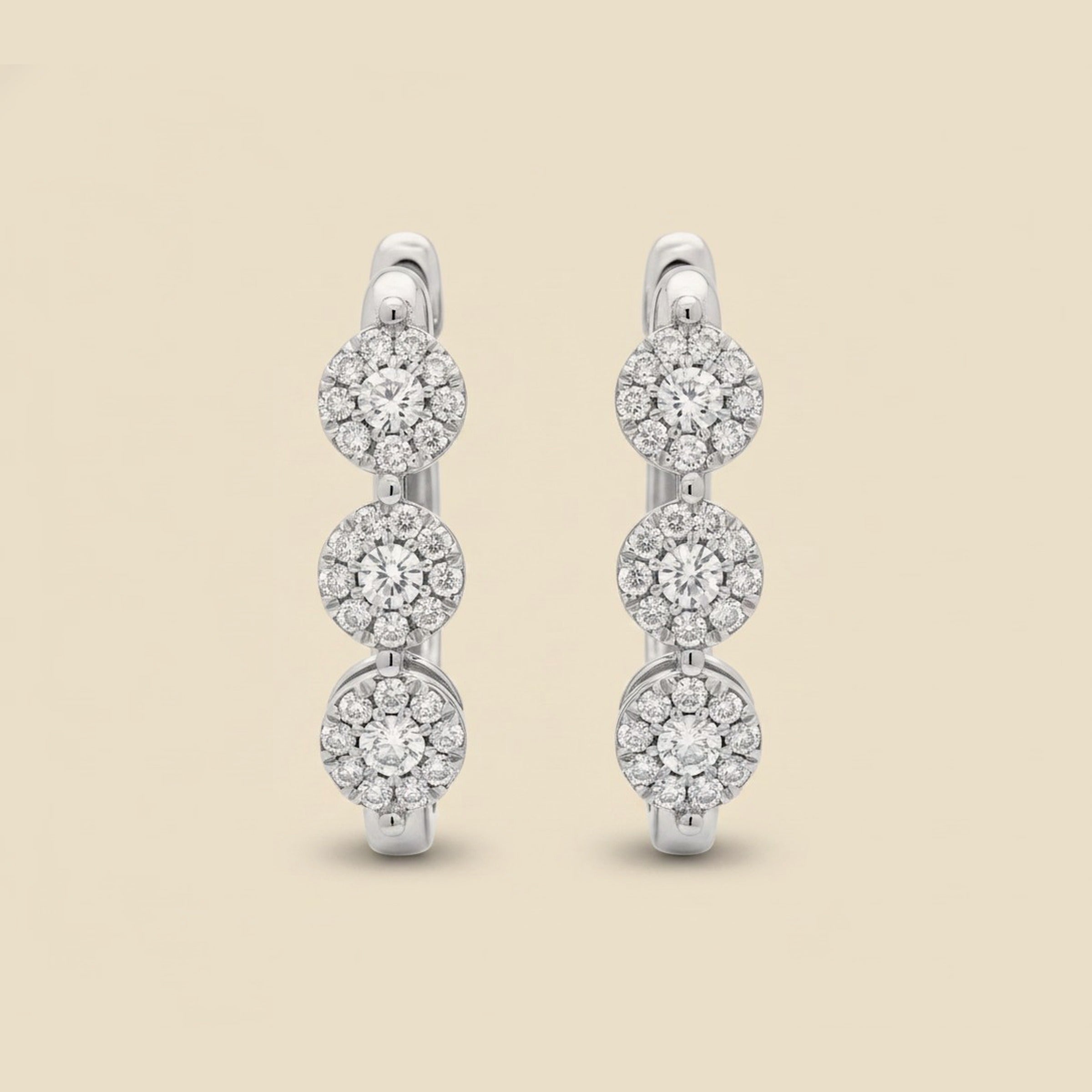 White Gold Diamond Hoop Earrings