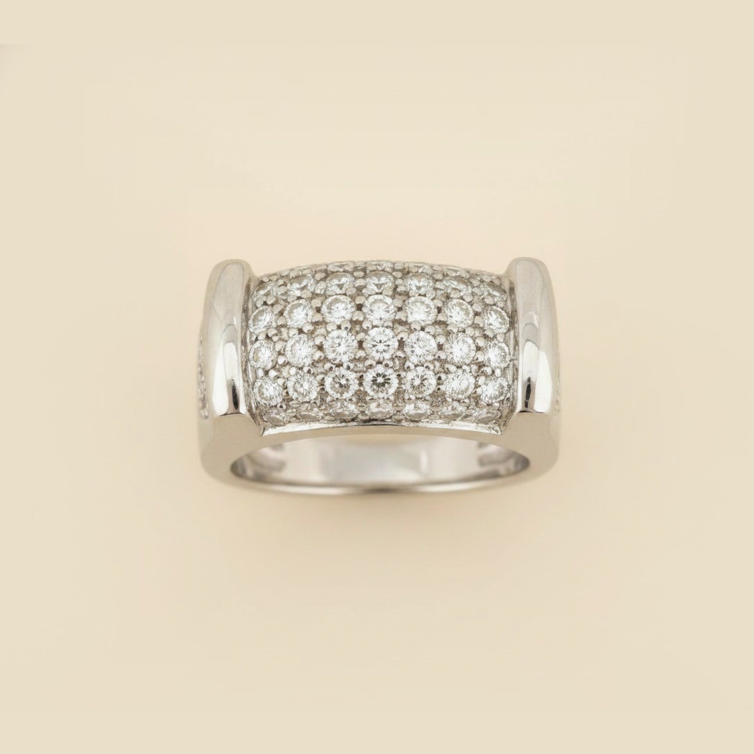 White Gold Pave Diamond Cluster Ring