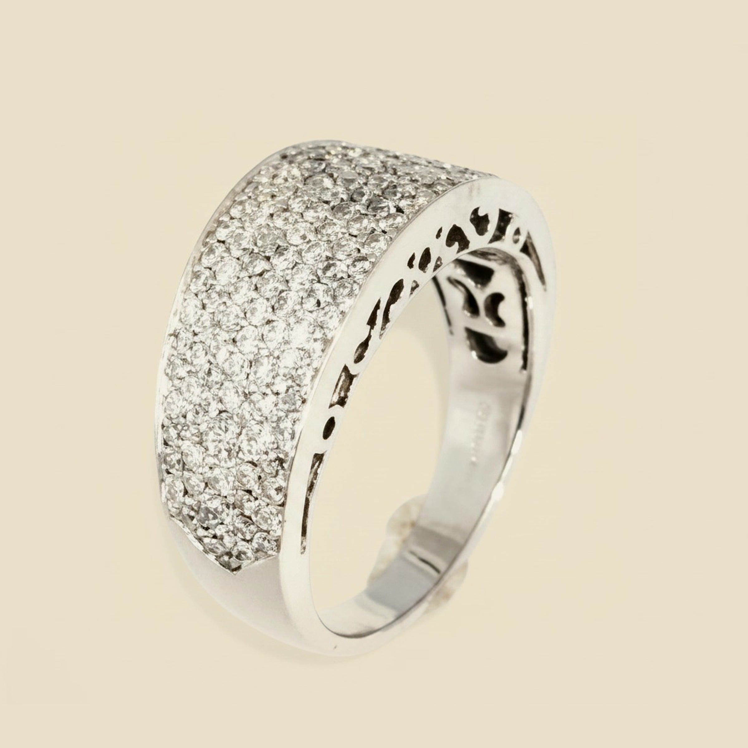 White Gold Pave Diamond Cluster Ring – Empire Diamond