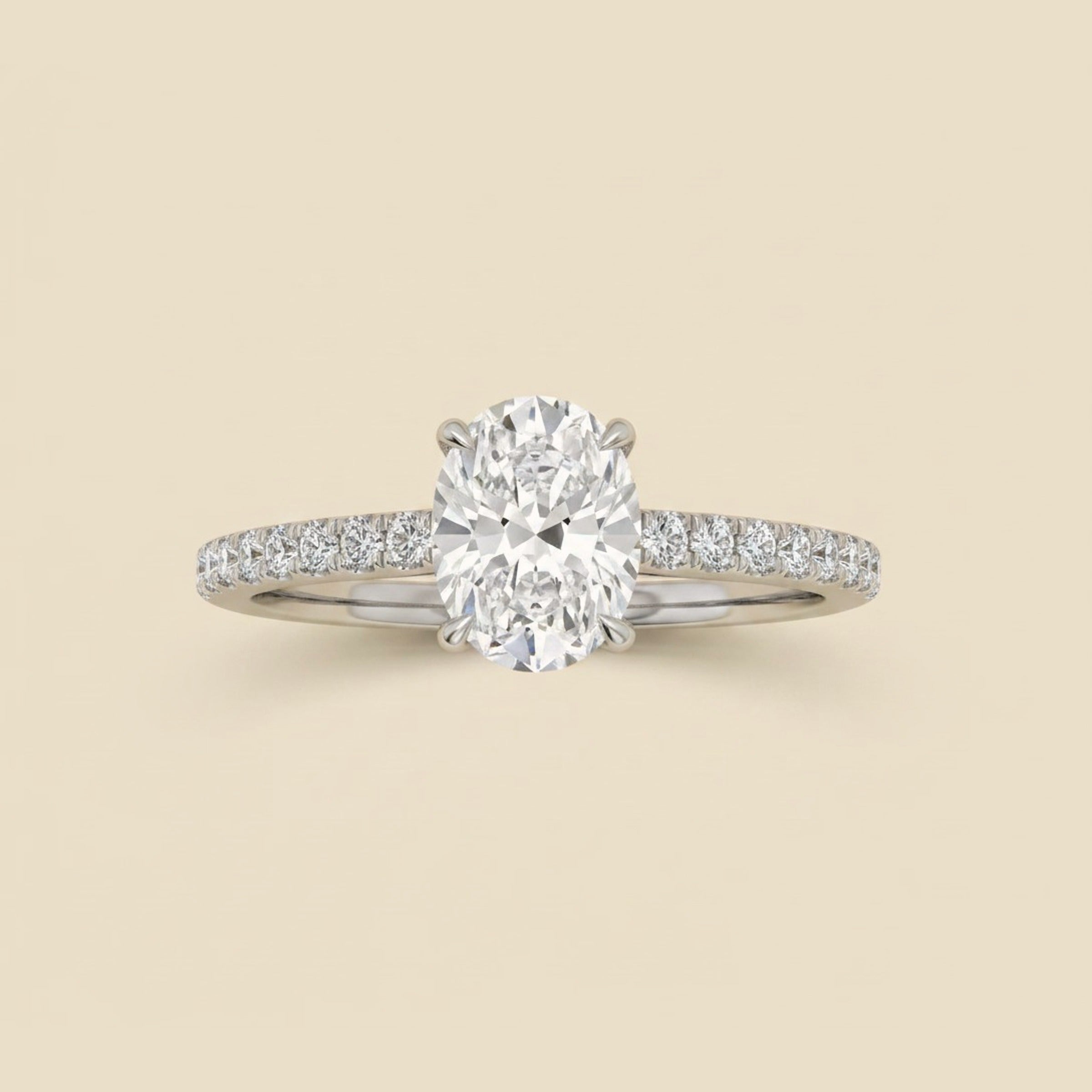White Gold Pear Shaped Diamond Engagement Ring