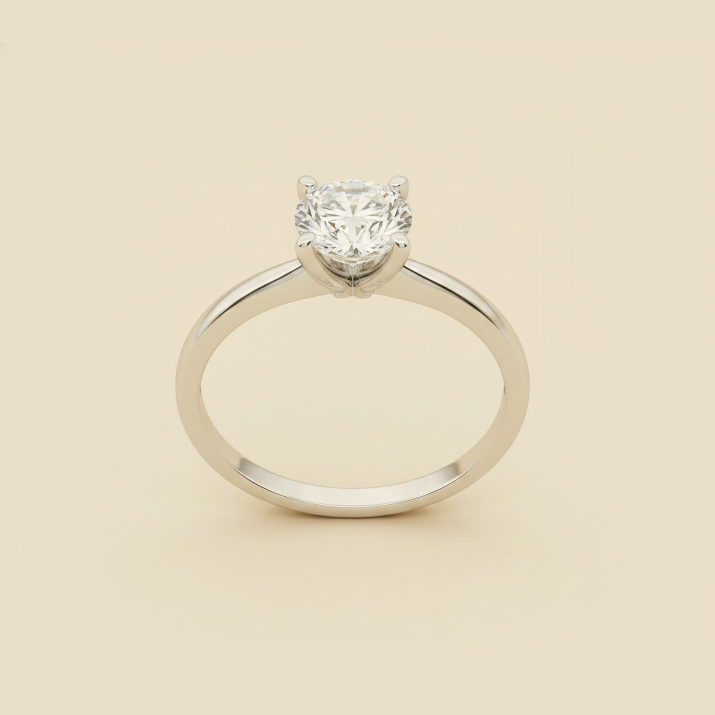 White Gold/Platinum Diamond Solitaire Engagement Ring