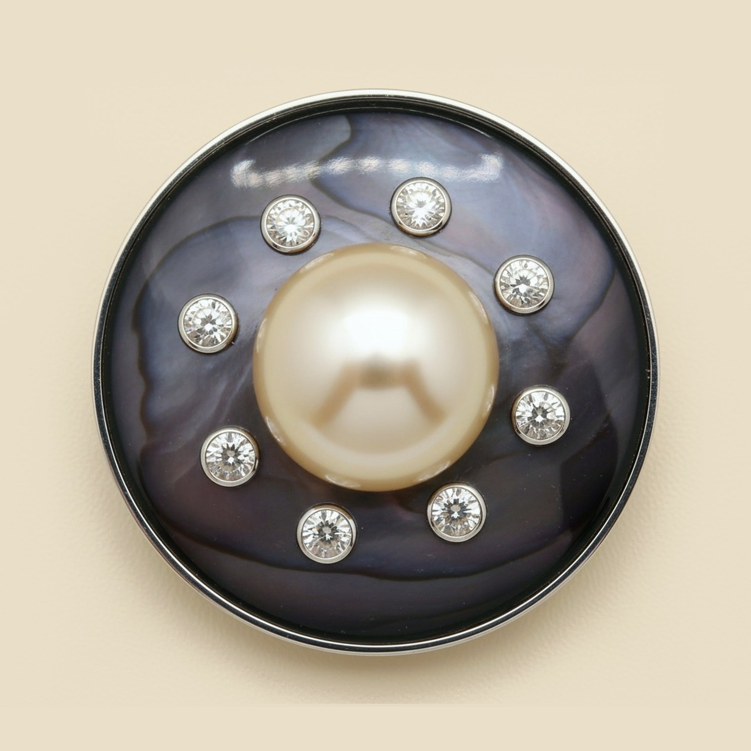 White Gold South Sea Pearl & Diamond Cosmos Brooch – Empire Diamond