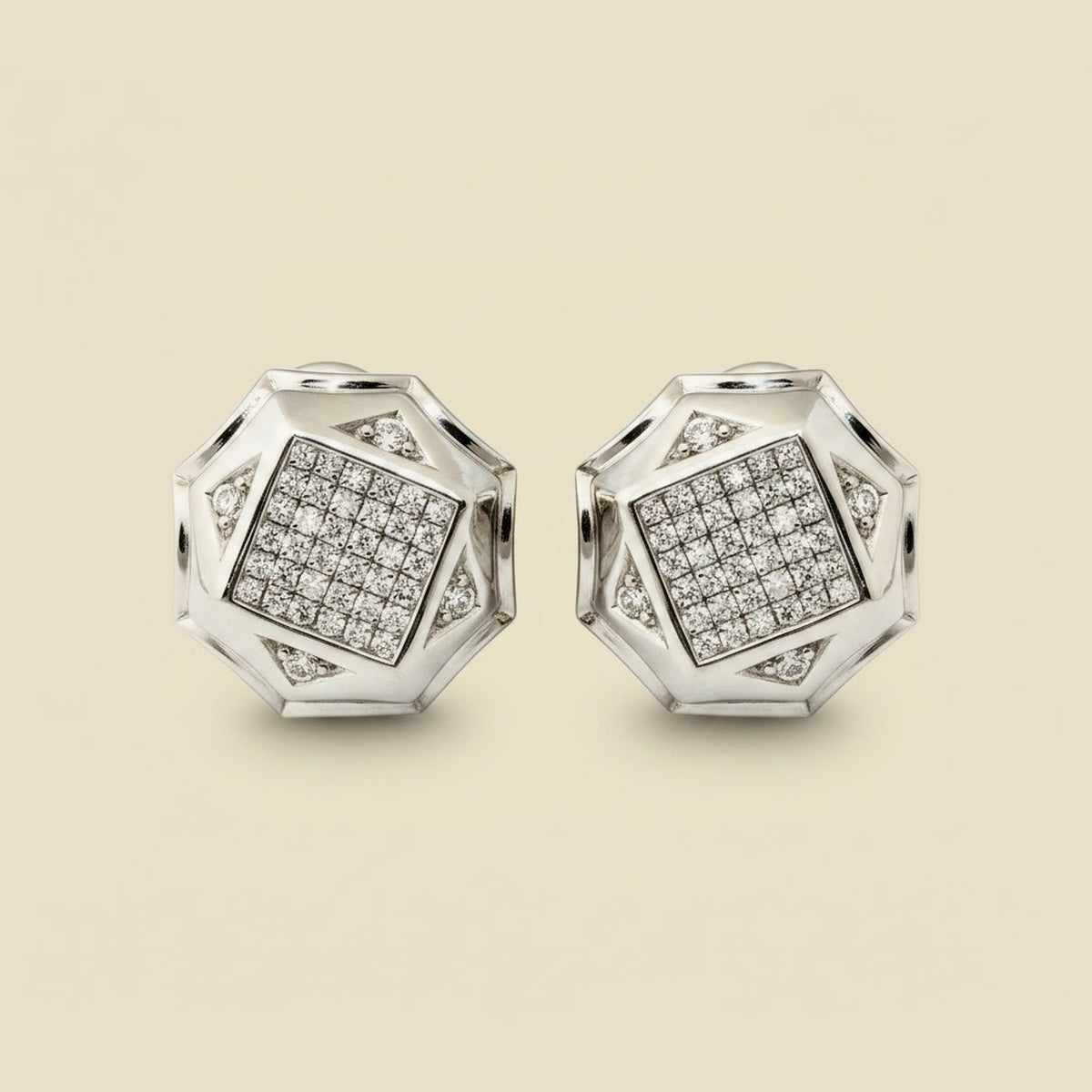 White Gold Kaleidoscope Diamond Earrings