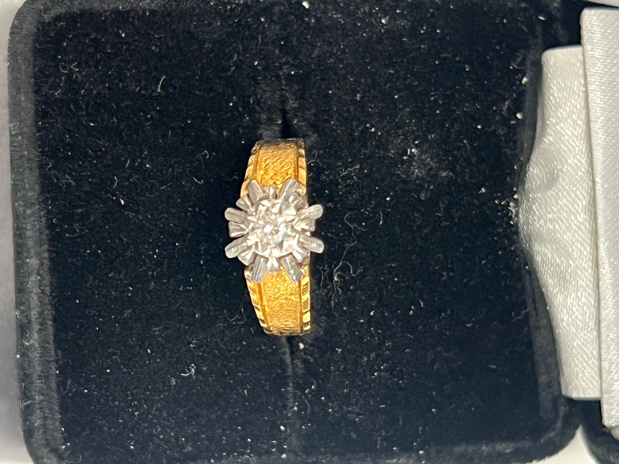 2 Tone Diamond Solitaire Engagement Ring