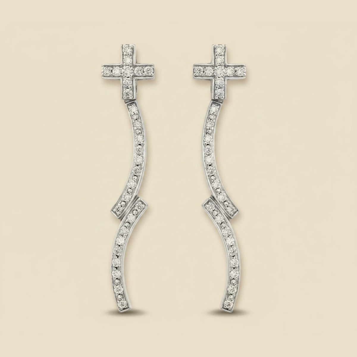 Pave Diamond Dangling Earrings