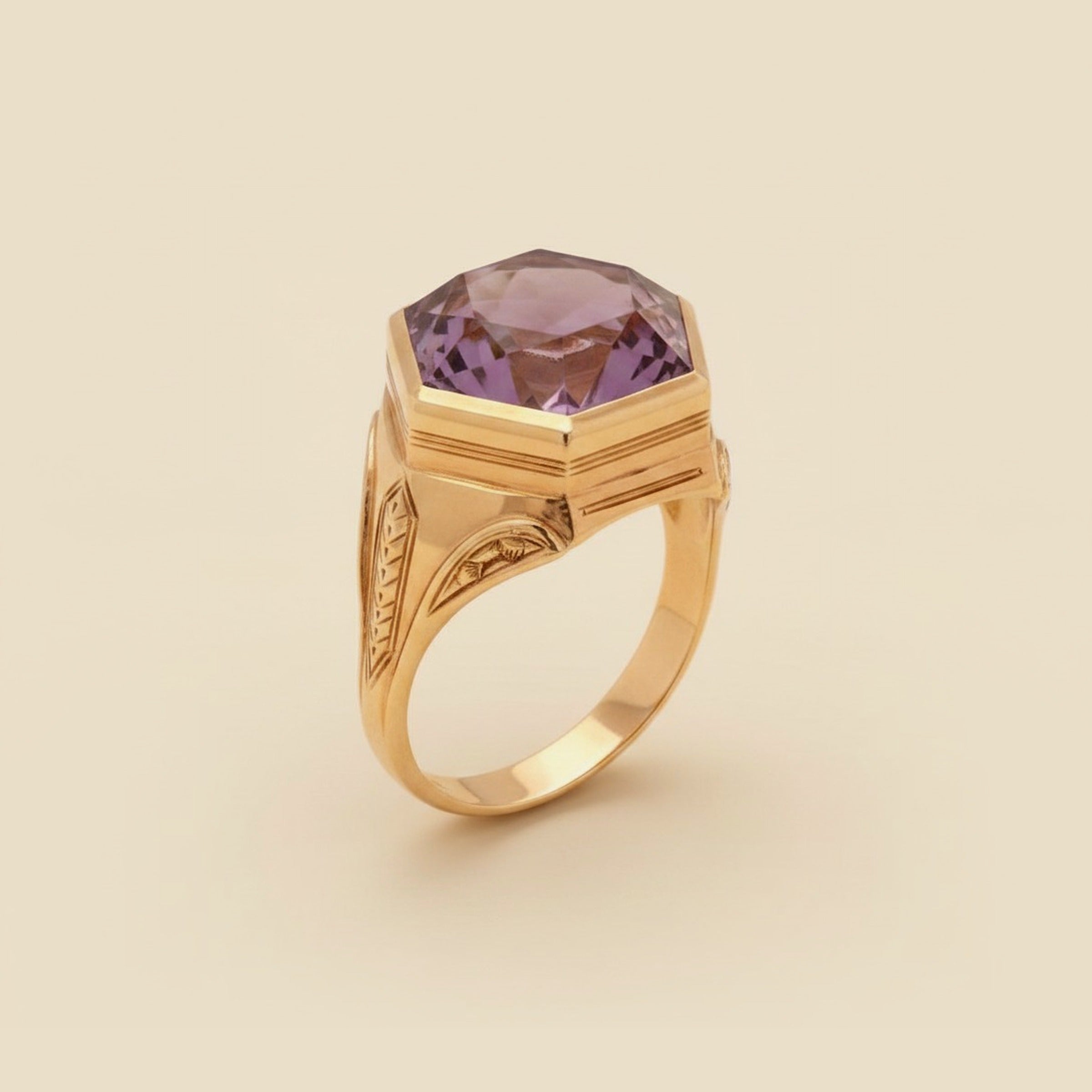 Yellow Gold Amethyst Ring – Empire Diamond