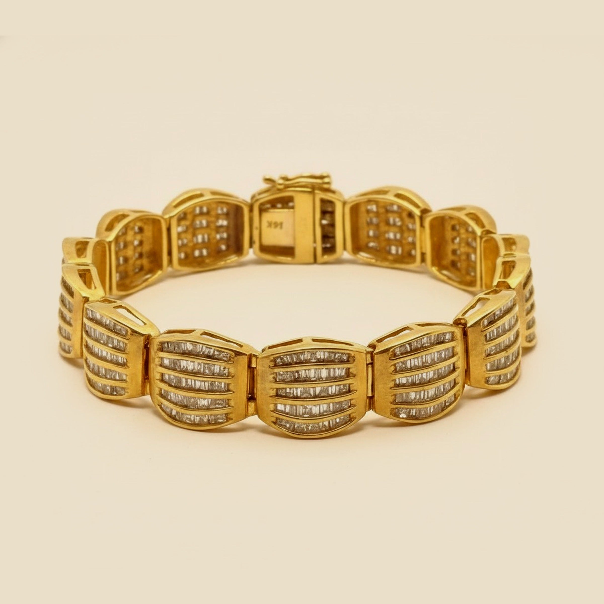 Yellow Gold Channel Set Diamond Link Bracelet – Empire Diamond
