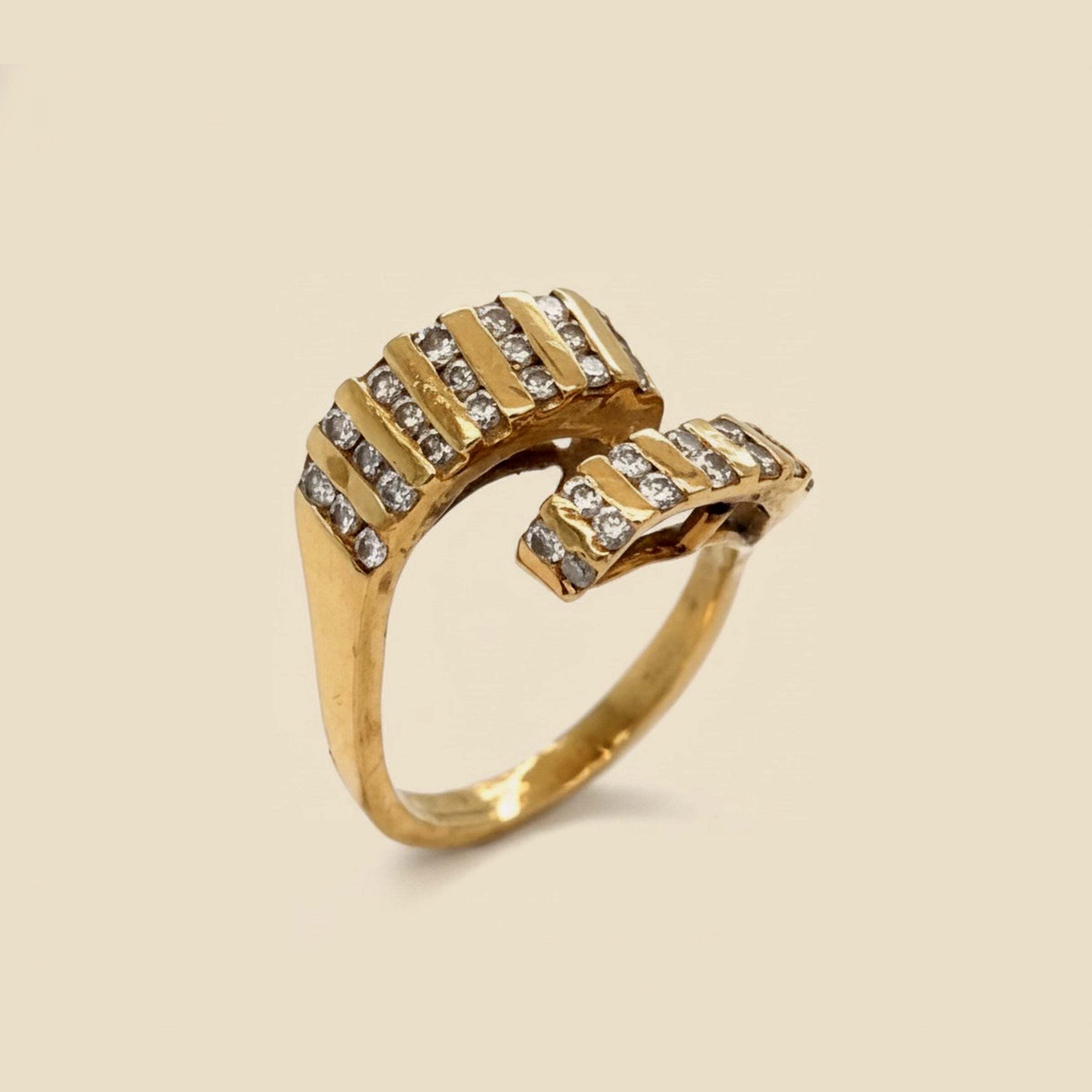 Yellow Gold Diamond Bypass Ring