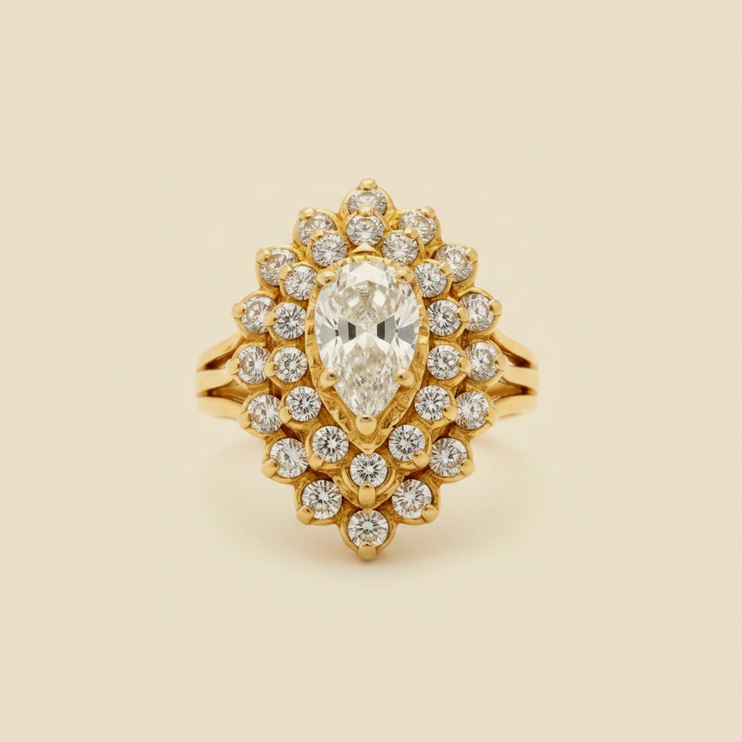 Yellow Gold Diamond Cluster Ring – Empire Diamond – view 2