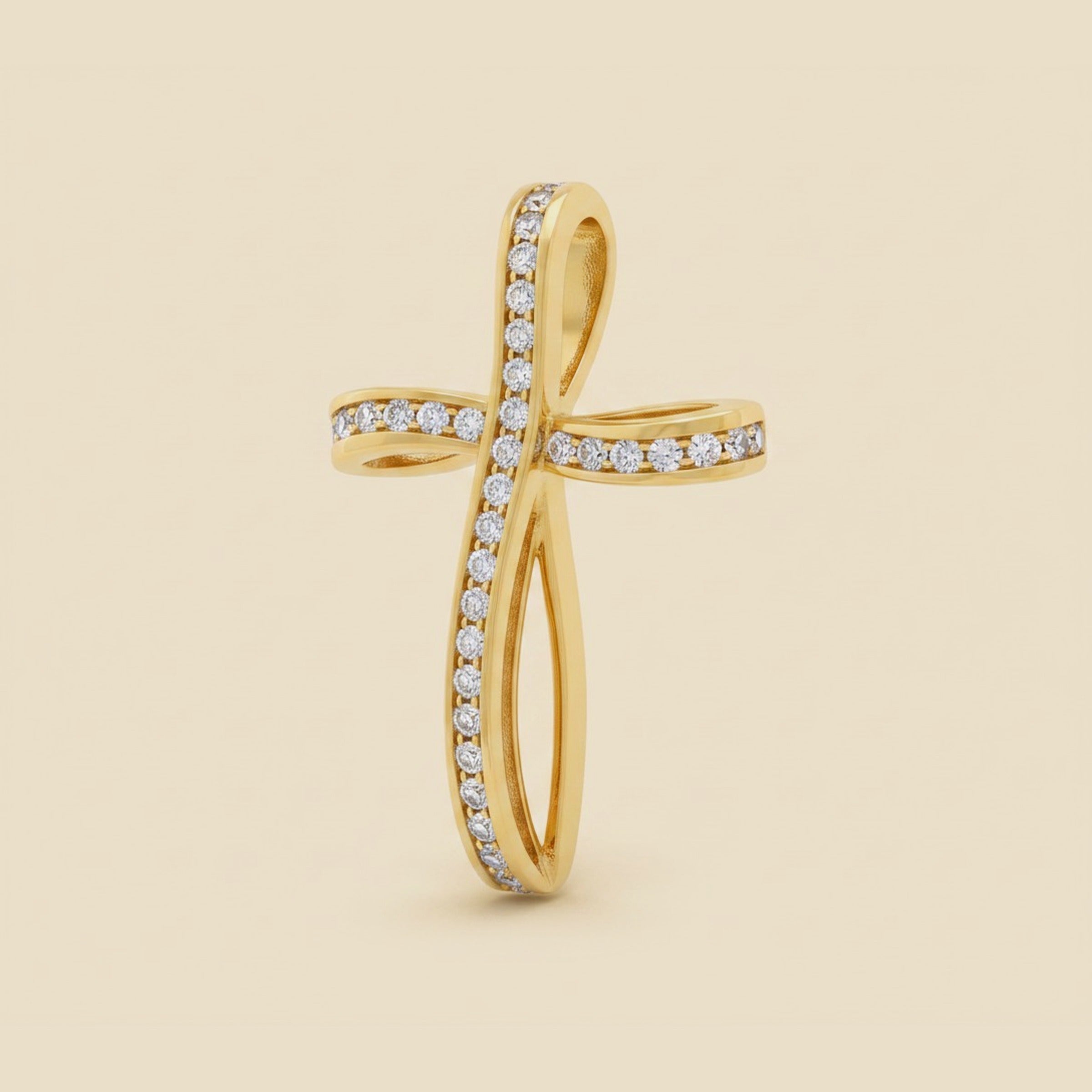 Yellow Gold Diamond Cross Pendant – Empire Diamond
