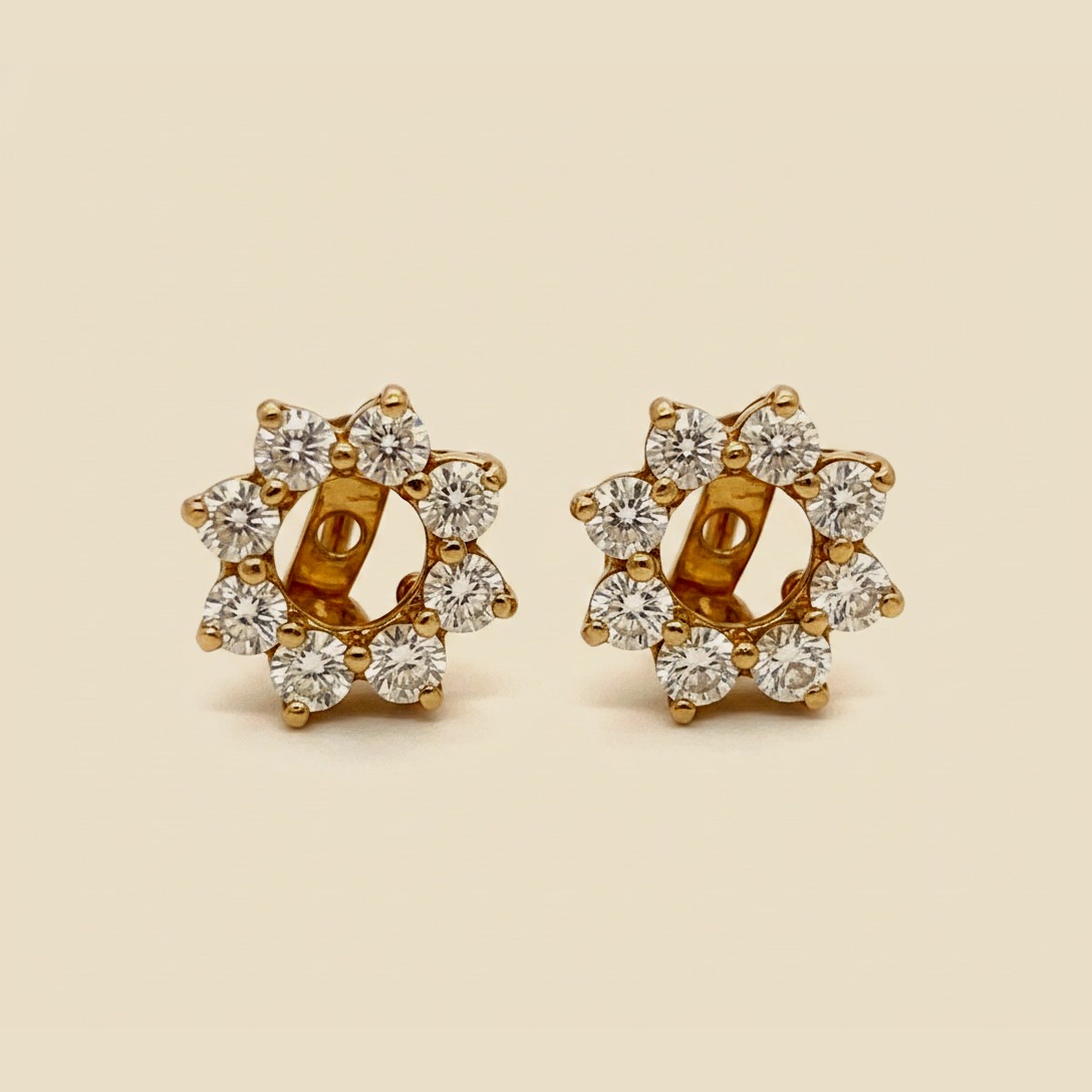 Yellow Gold Diamond Earring Jackets