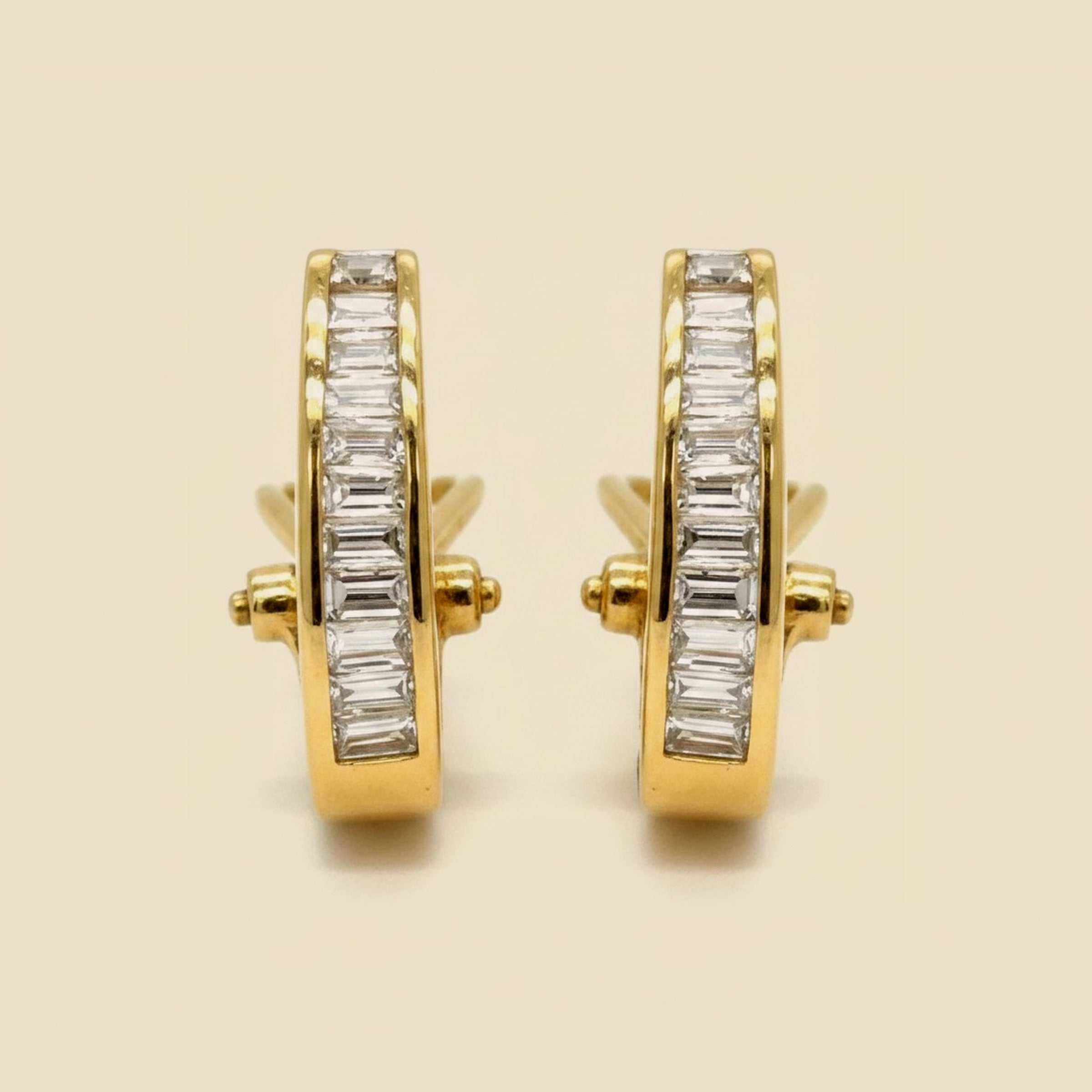 Yellow Gold Diamond "J" Hoop Earrings – Empire Diamond