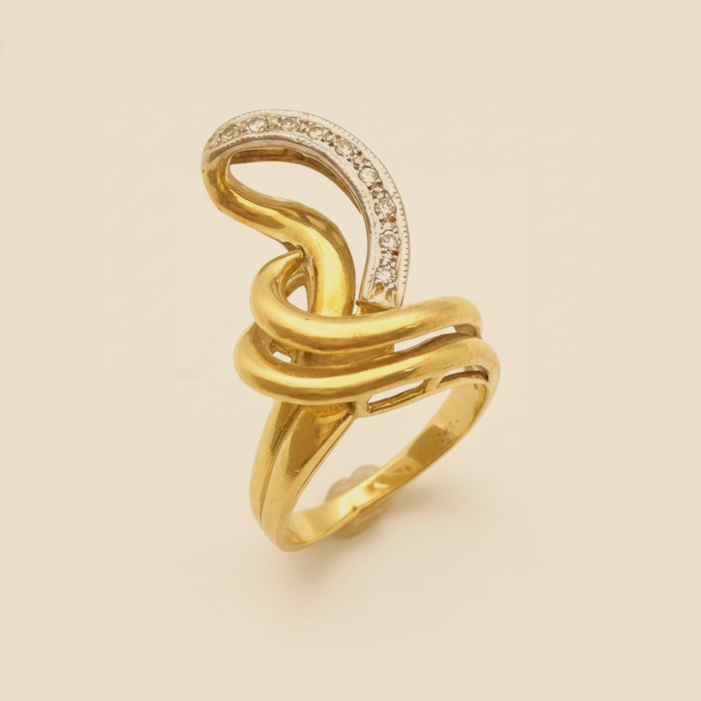 Yellow Gold Diamond Lasso Cocktail Ring – Empire Diamond – view 2