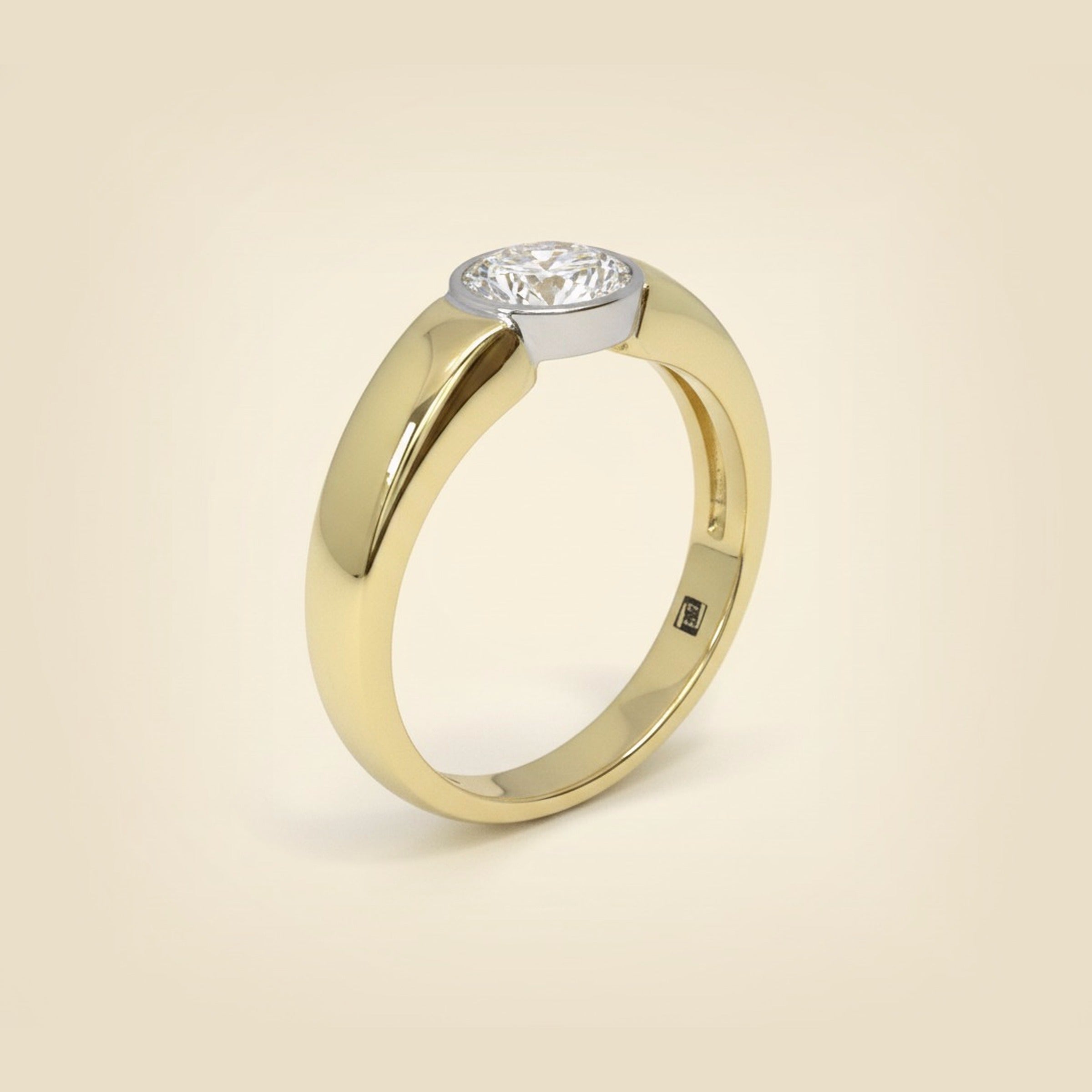 Yellow Gold Diamond Solitaire Engagement Ring