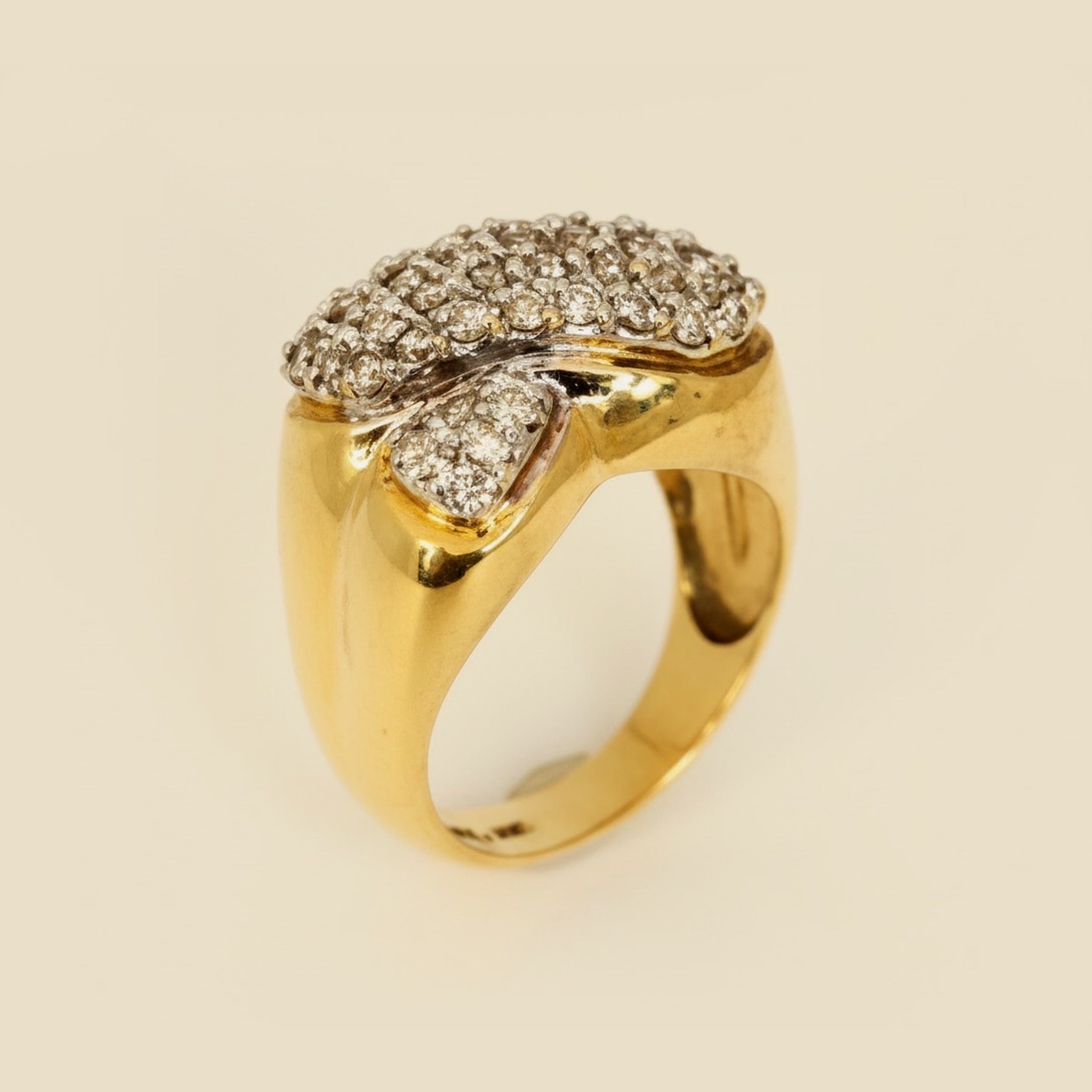 Yellow Gold Diamond "X" Ring – Empire Diamond