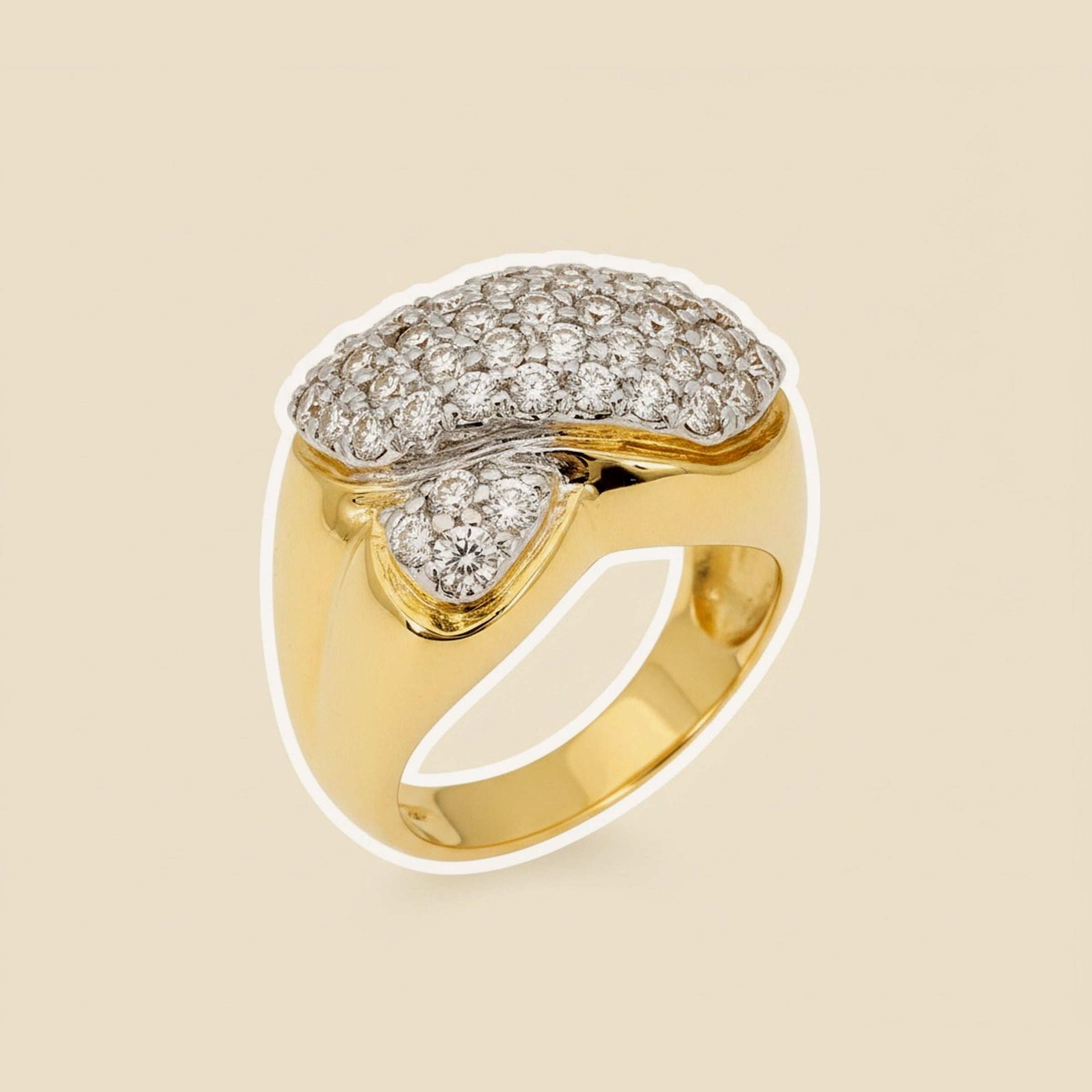 Yellow Gold Diamond "X" Ring – Empire Diamond – view 2