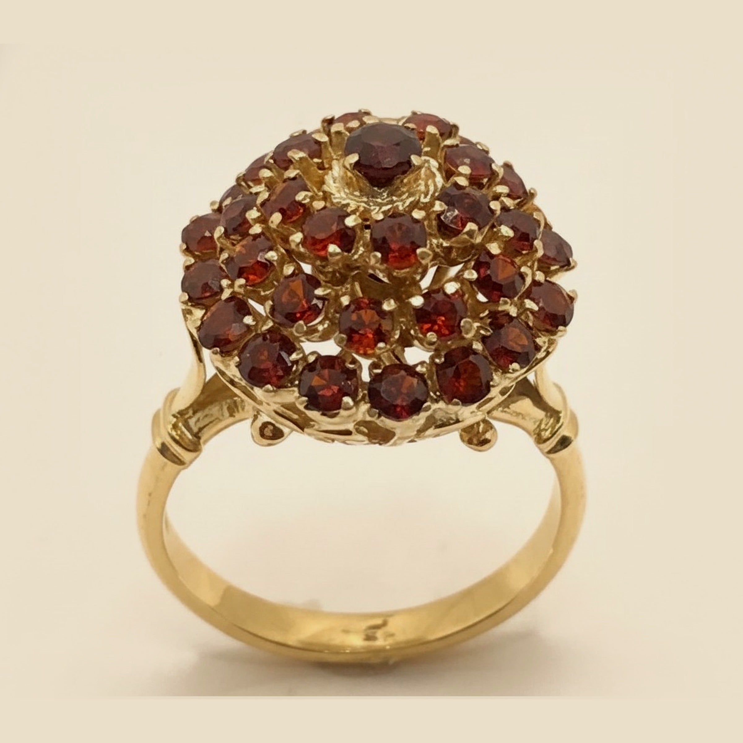 Yellow Gold Garnet Dome Ring – Empire Diamond – view 2