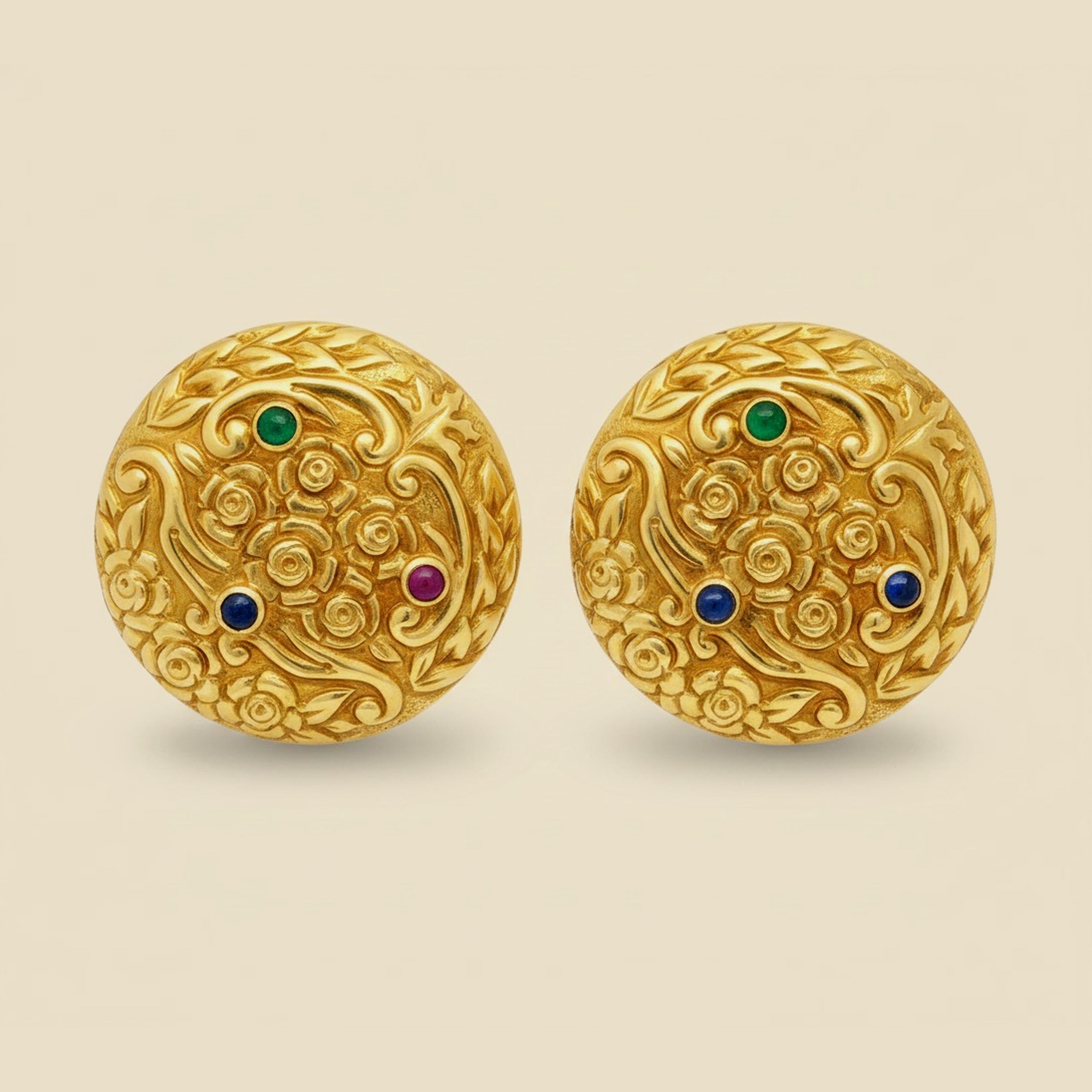 Yellow Gold Large Disc Ear Clips – Empire Diamond