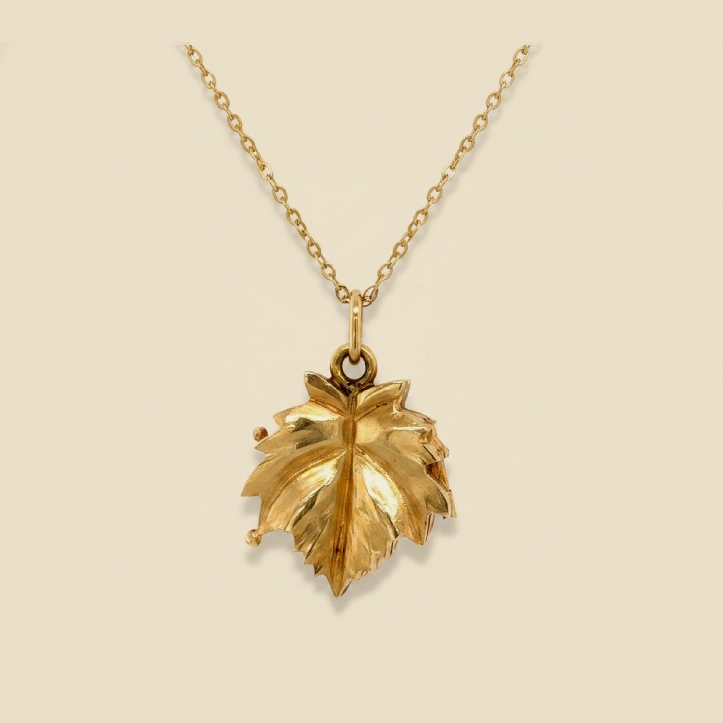 Yellow Gold Maple Leaf Locket Pendant – Empire Diamond