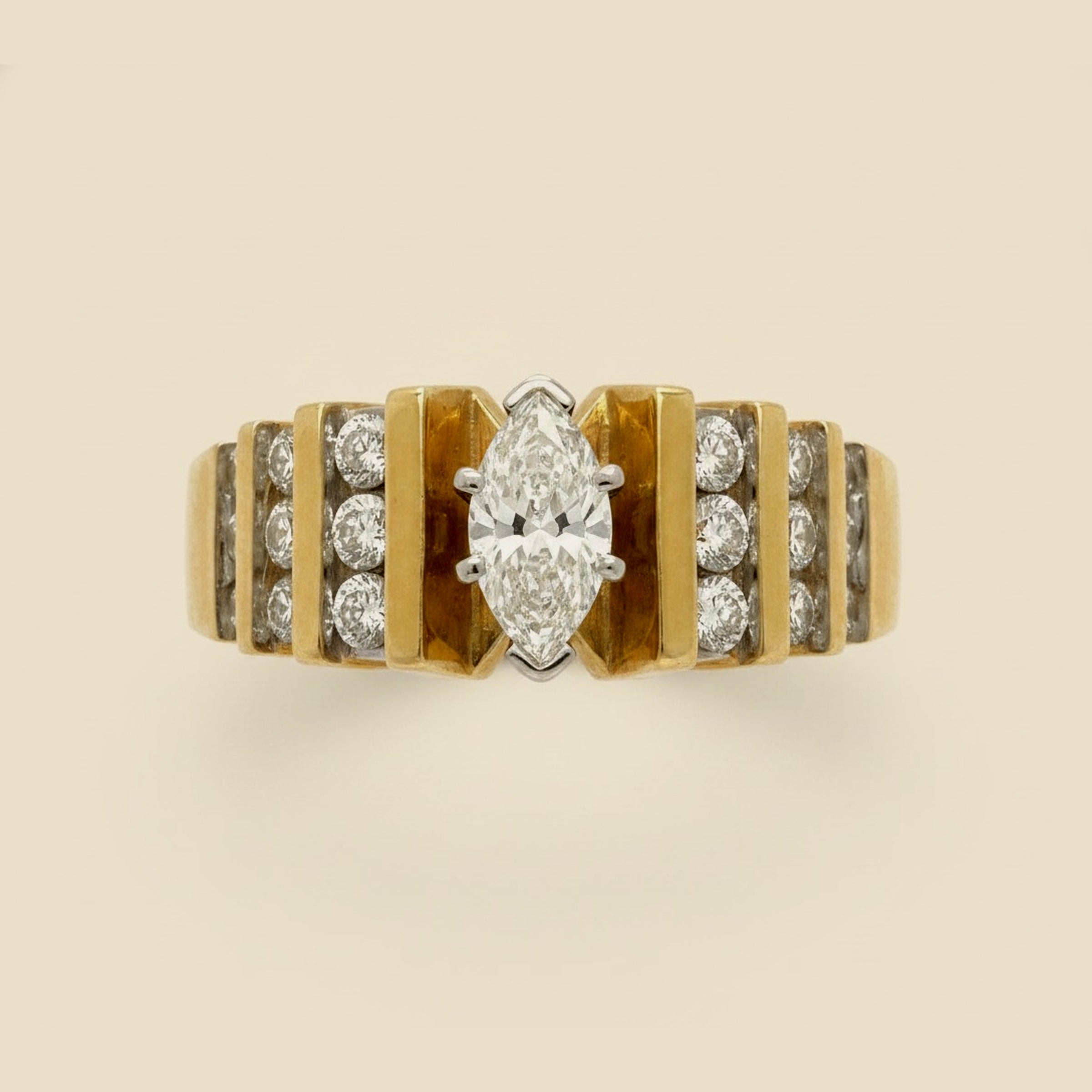 Yellow Gold Marquise Cut Diamond Engagement Ring – Empire Diamond – view 2