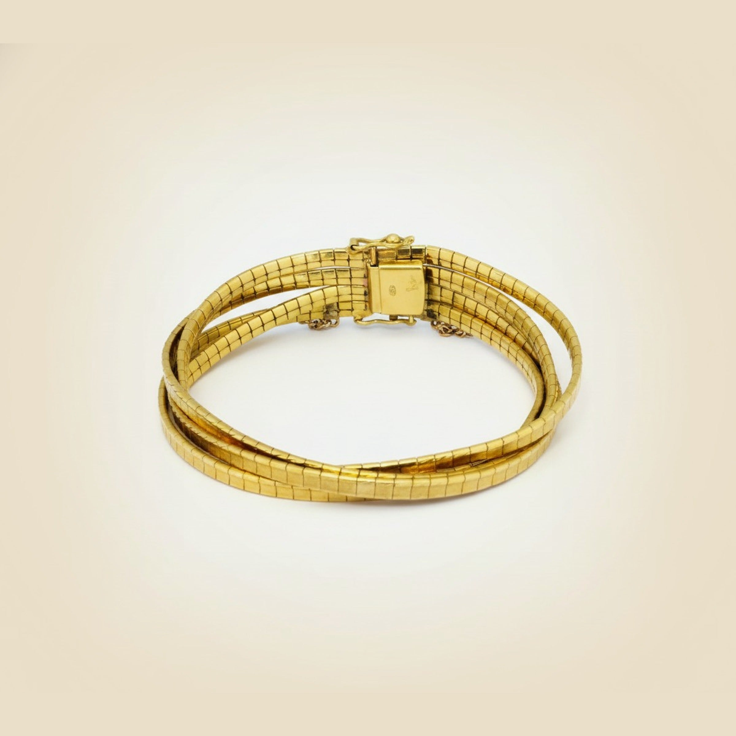 Yellow Gold Multi-strand Italian Omega Bracelet – Empire Diamond